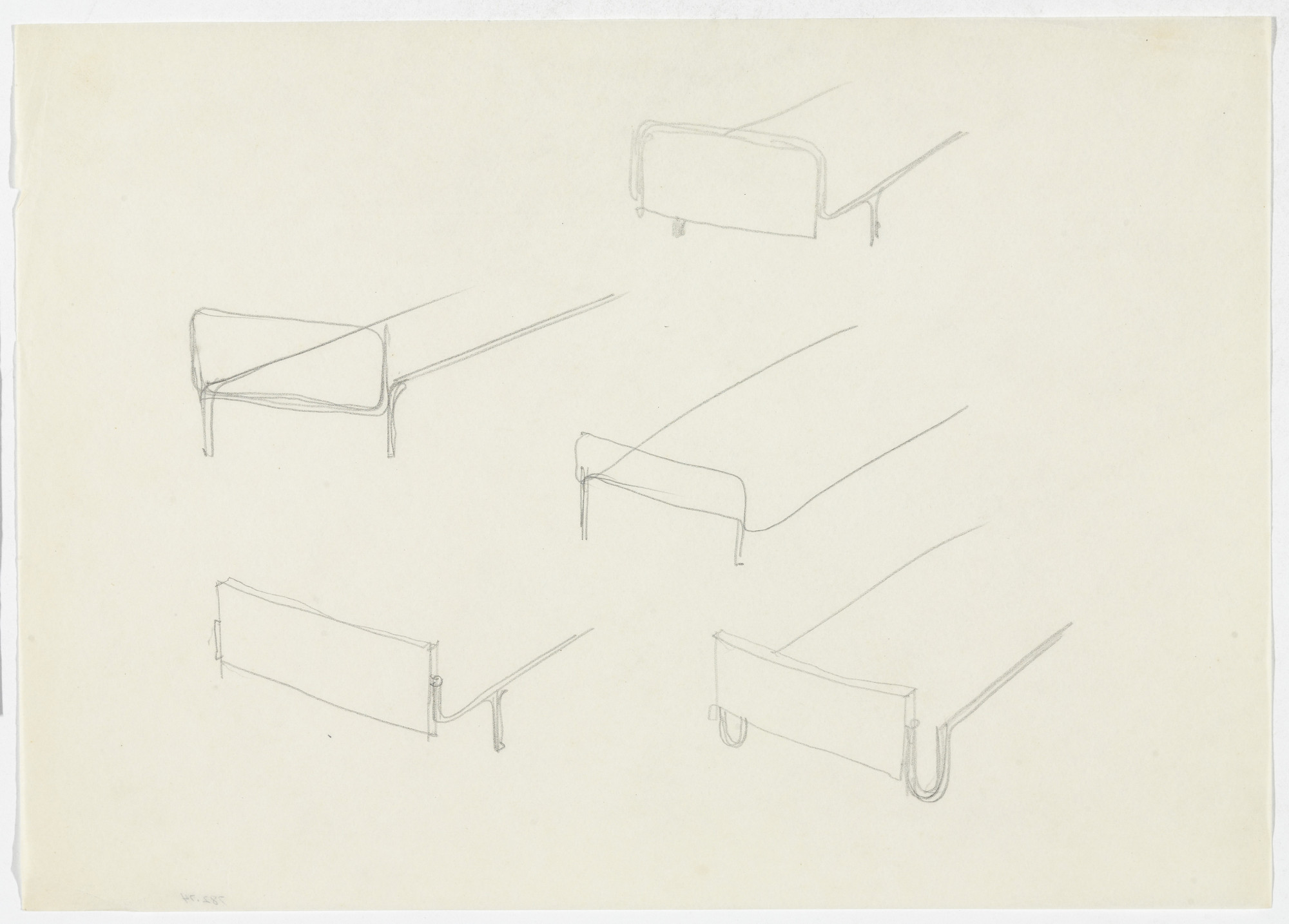 Ludwig Mies van der Rohe. Bed Detail (Elevation sketches)