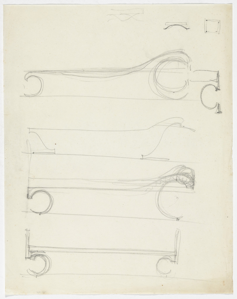 Beds. Bed Detail. Stool. (Elevation sketches)