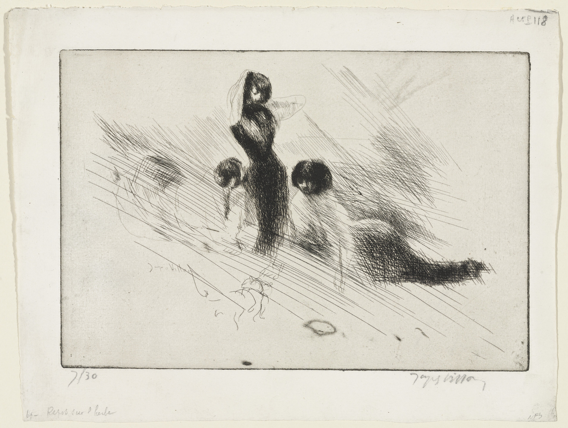 Jacques Villon. Three Women on the Grass (Trois femmes sur l'herbe). 1907