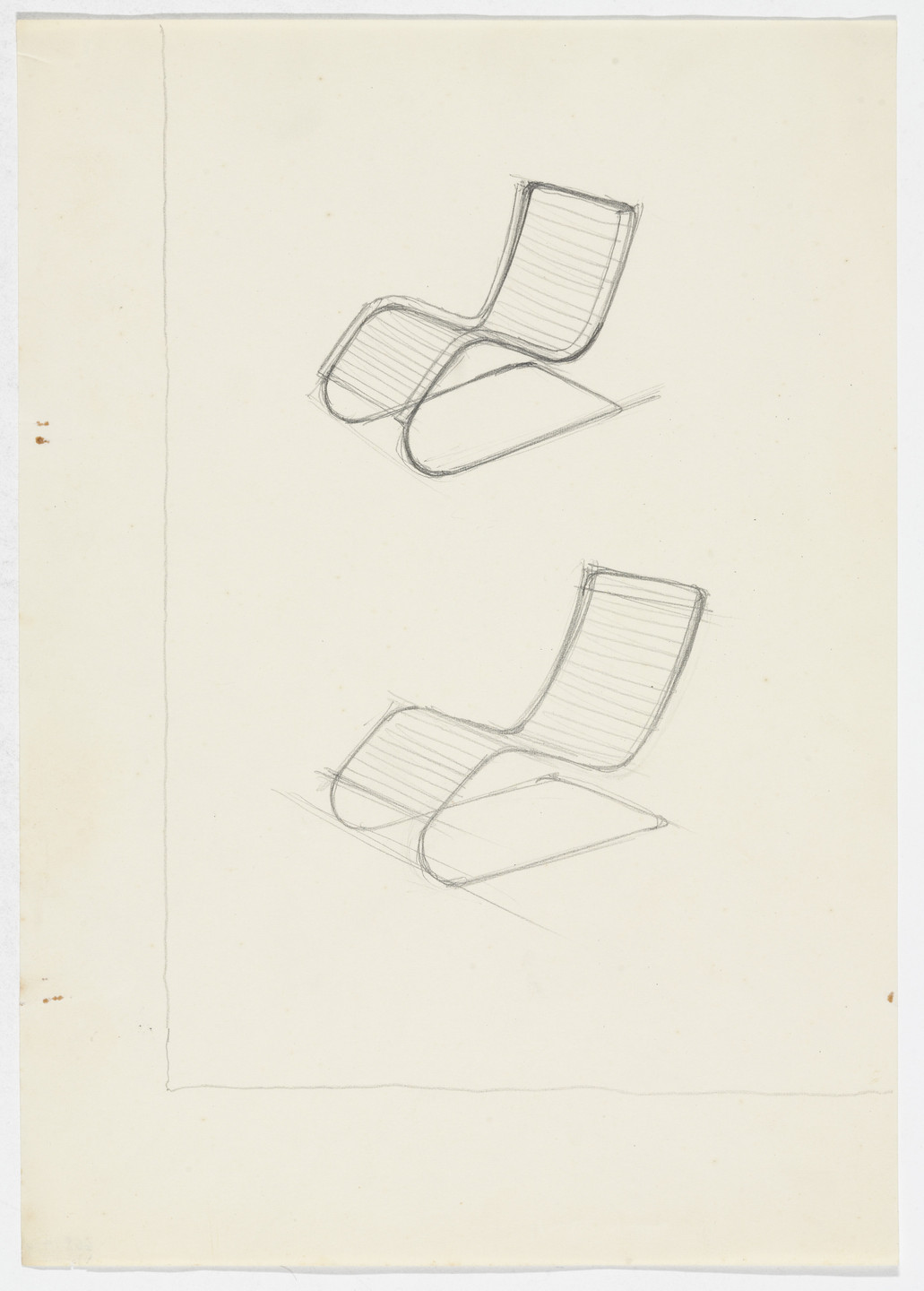 Ludwig Mies van der Rohe. MR100 Reclining Chair (Two perspective