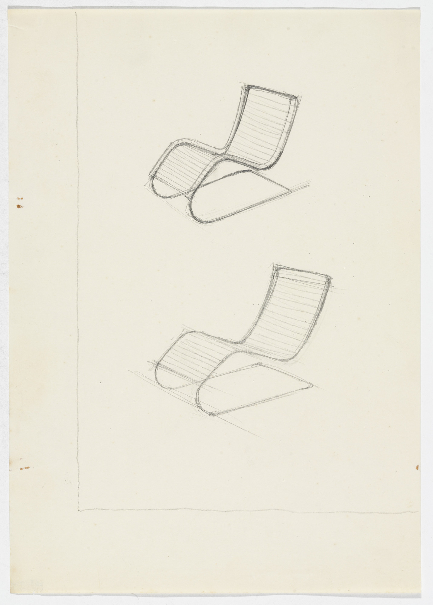 Ludwig Mies van der Rohe. MR100 Reclining Chair (Two perspective