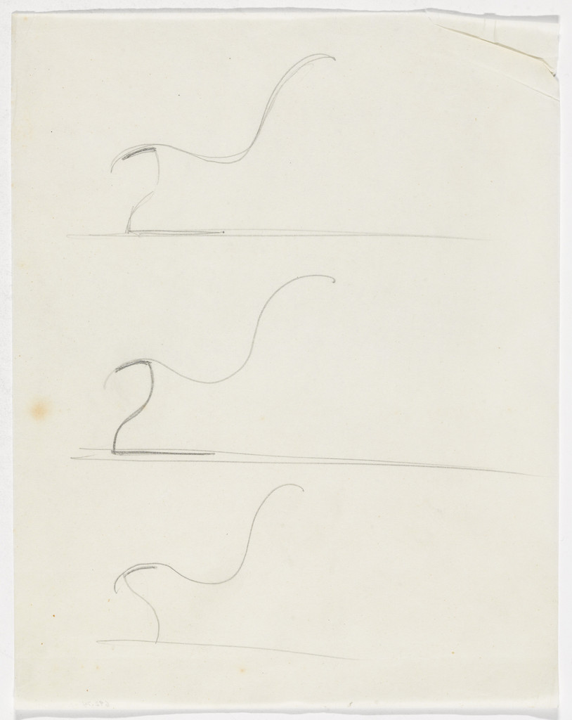 Lounge Chair without Arms (Three elevation sketches)