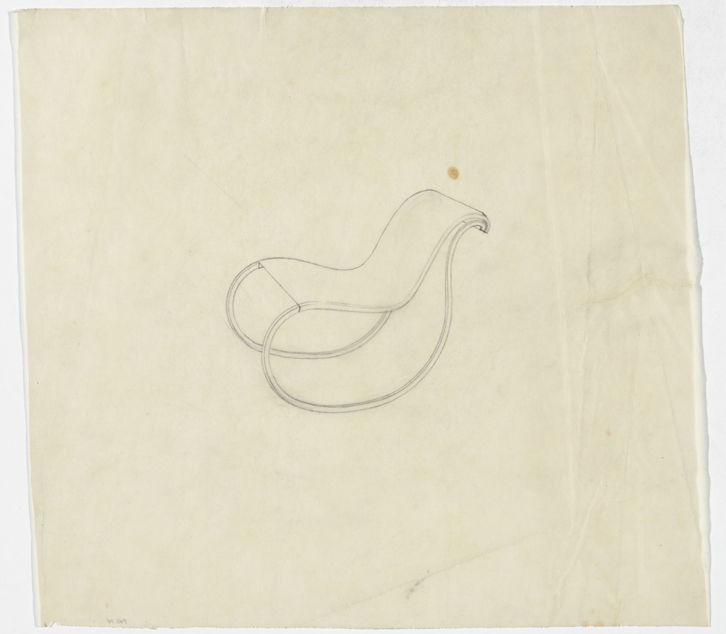 Lounge Chair with Rocker, without Arms (Perspective sketch)