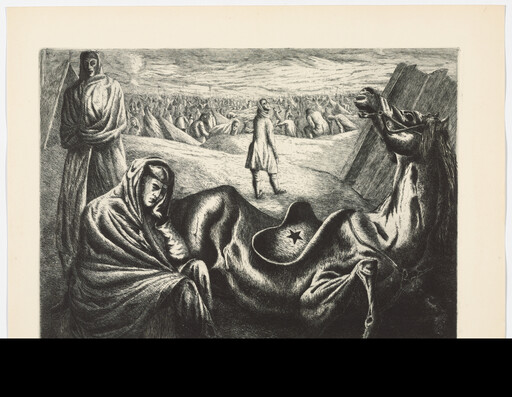 Antonio Rodríguez Luna. Spaniards in Argelès-sur-Mer (France) [ (Españols en Argelès-sur-Mer (Francia) ]from Ten Etchings ( Diez Aguafuertes )