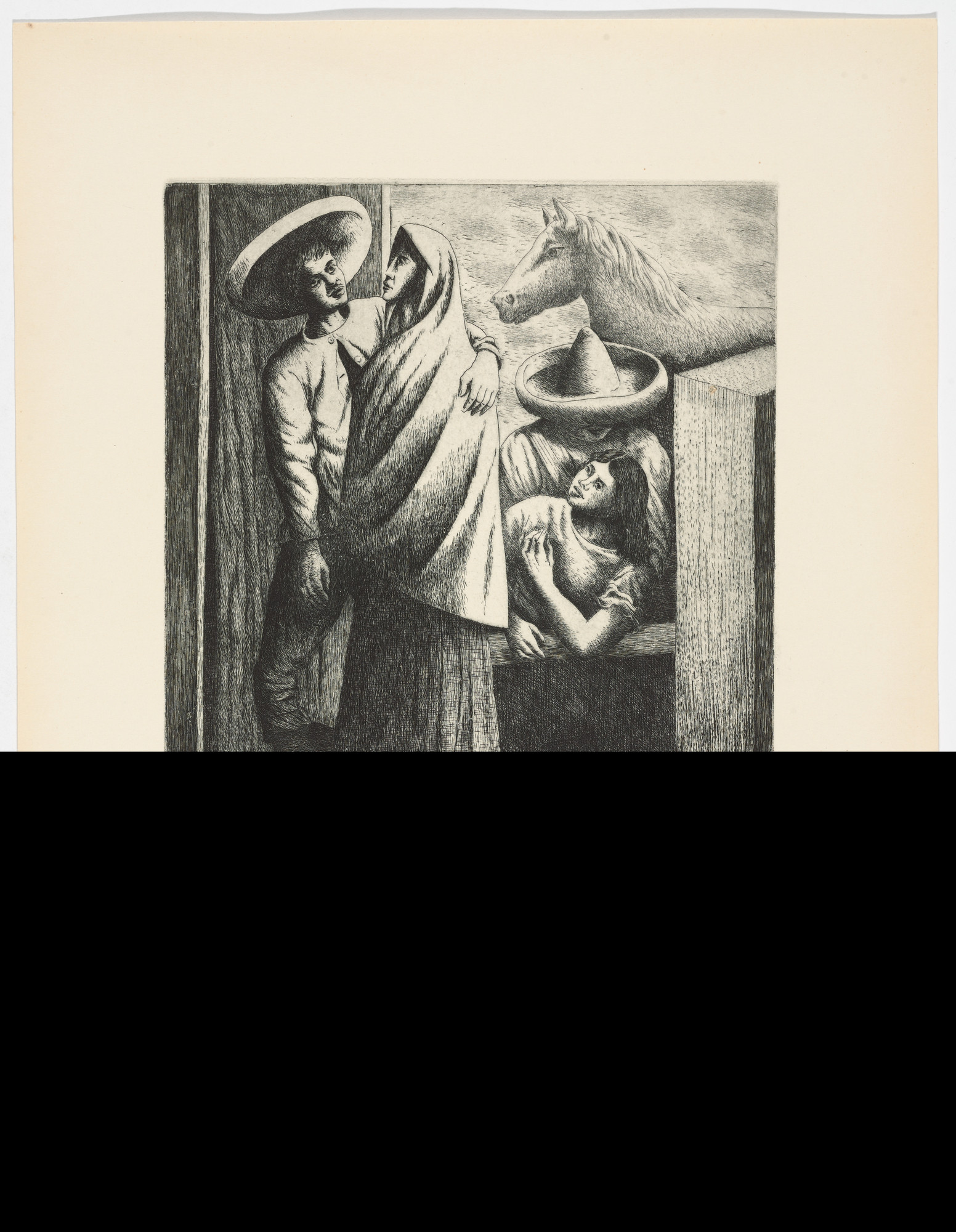 Antonio Rodríguez Luna. Men and Women ( Hombres y Mujeres )from Ten Etchings ( Diez Aguafuertes )
