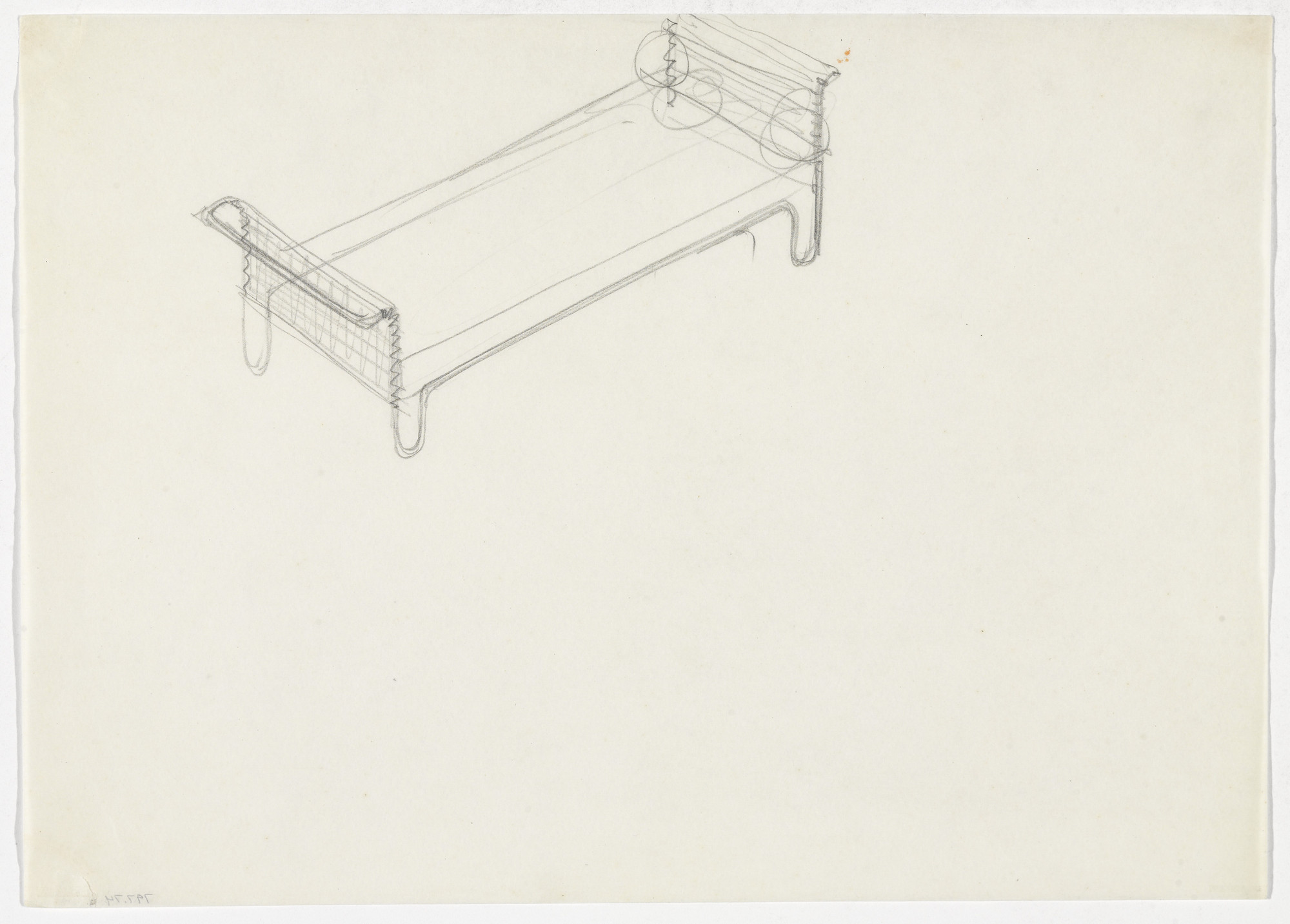 Ludwig Mies van der Rohe. Bed (Perspective sketch)