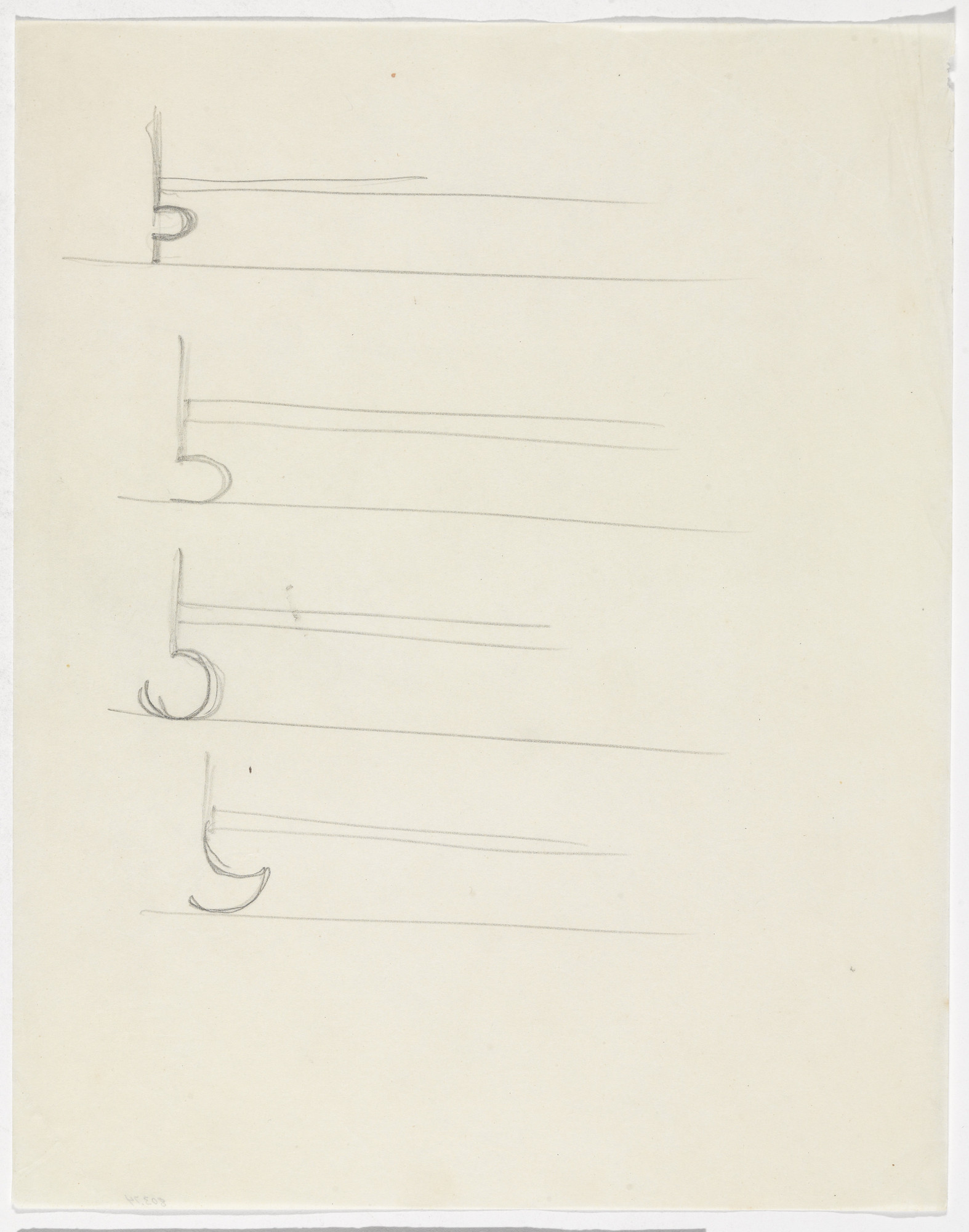 Ludwig Mies van der Rohe. Bed Frame Details (Elevation sketches)