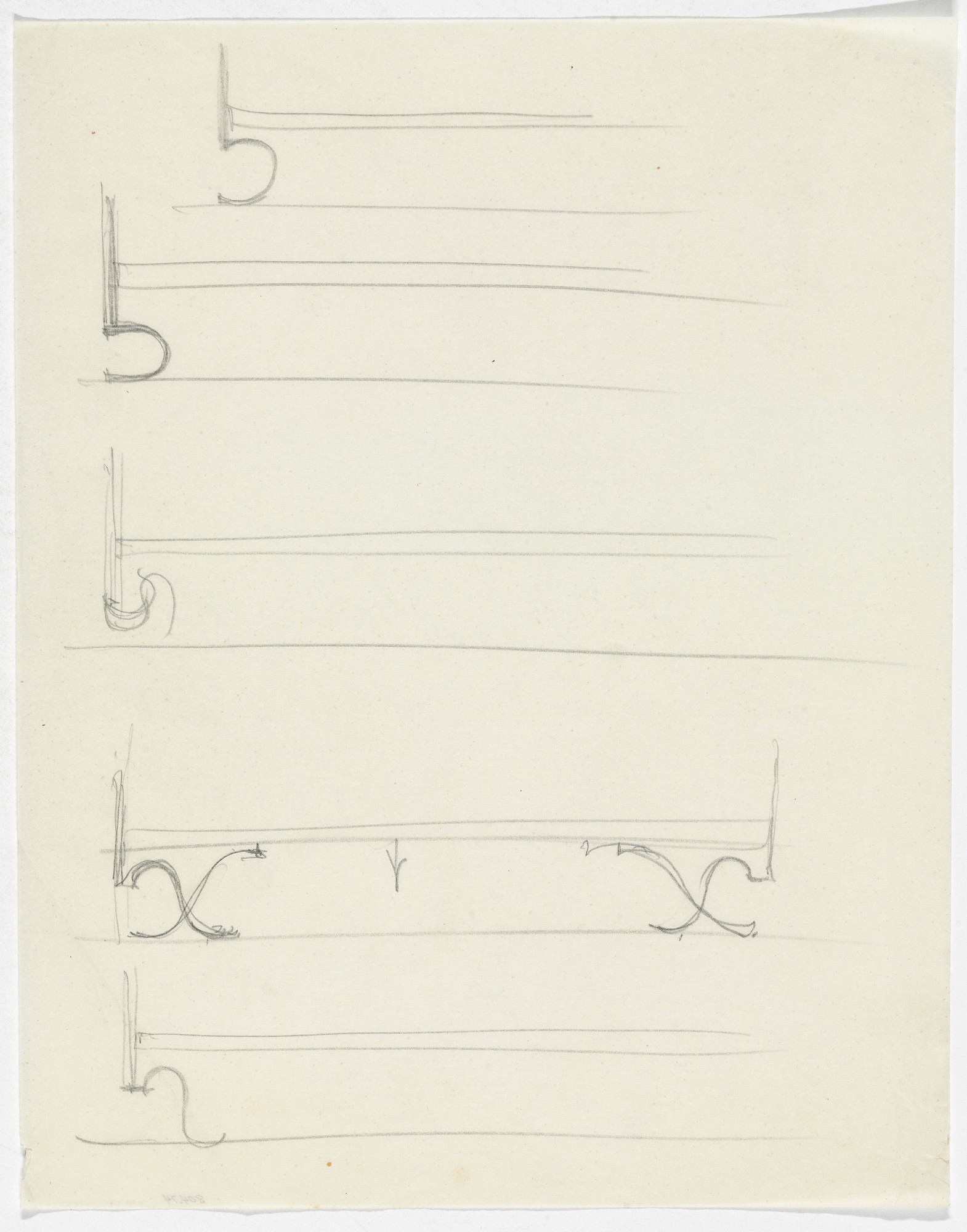 Ludwig Mies van der Rohe. Bed Frame (Elevation sketches)