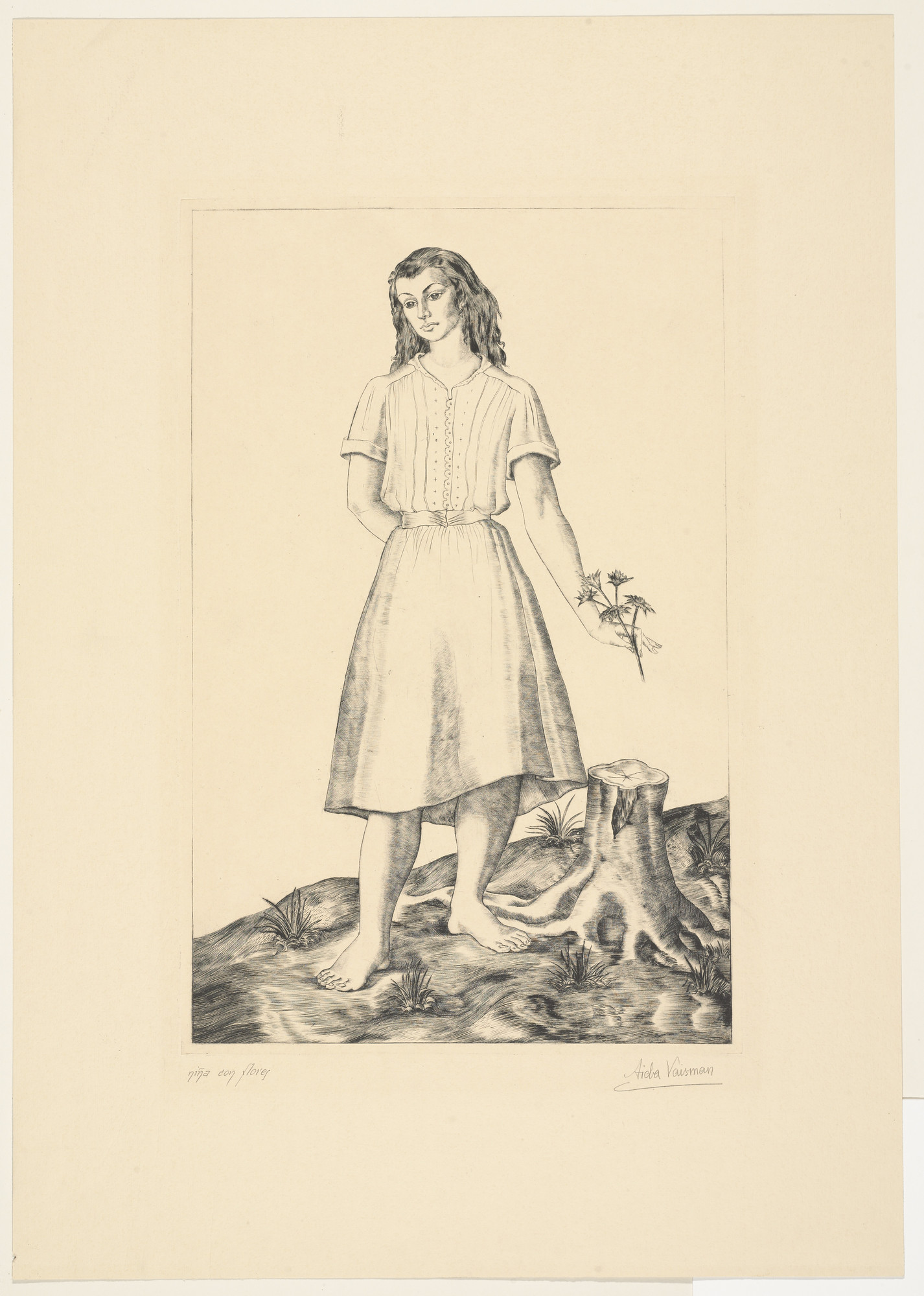 Aida Vaisman. Girl with Flowers ( Niña con flores )