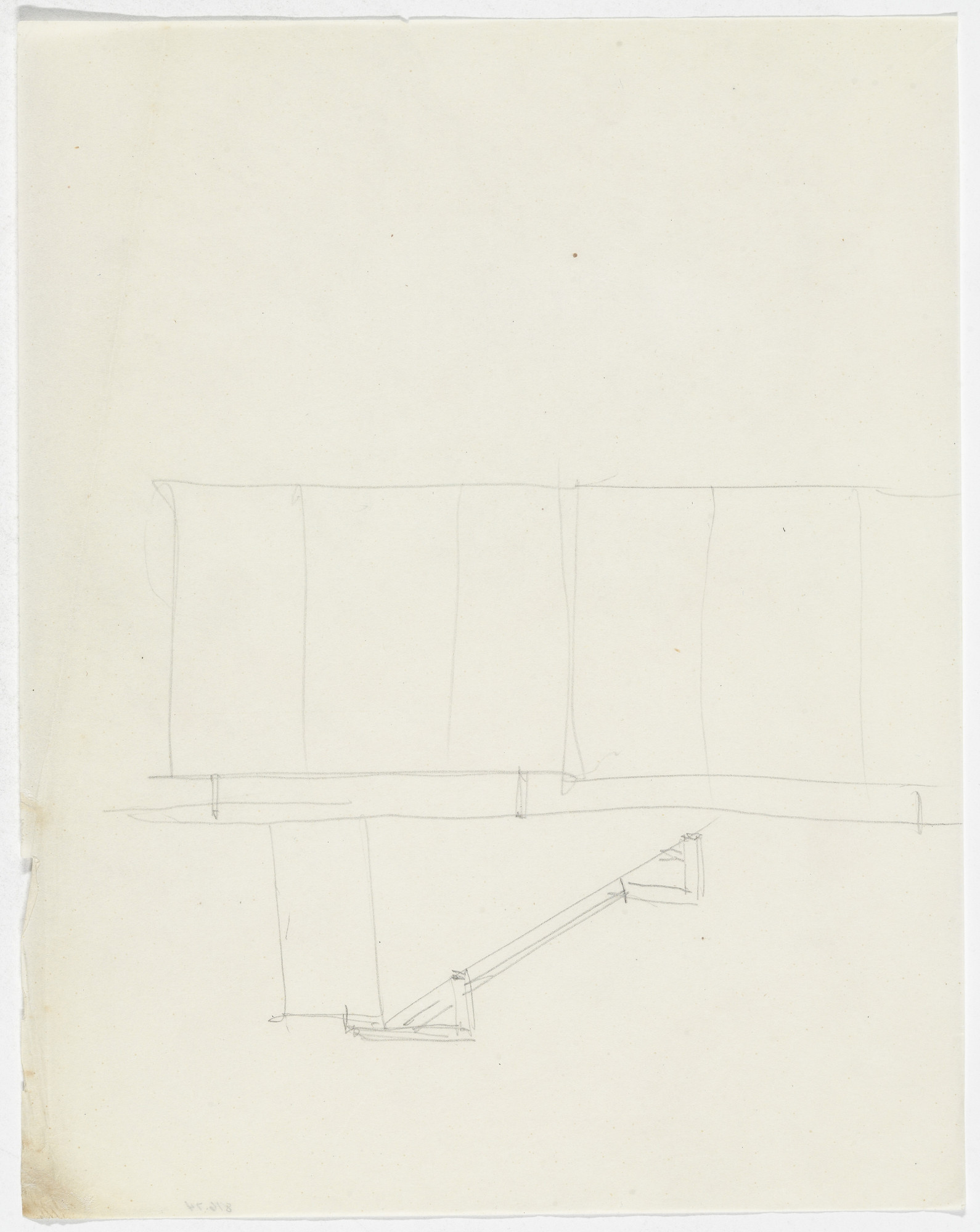 Ludwig Mies van der Rohe. Wardrobe (Elevation sketch. Detail perspective sketch.)
