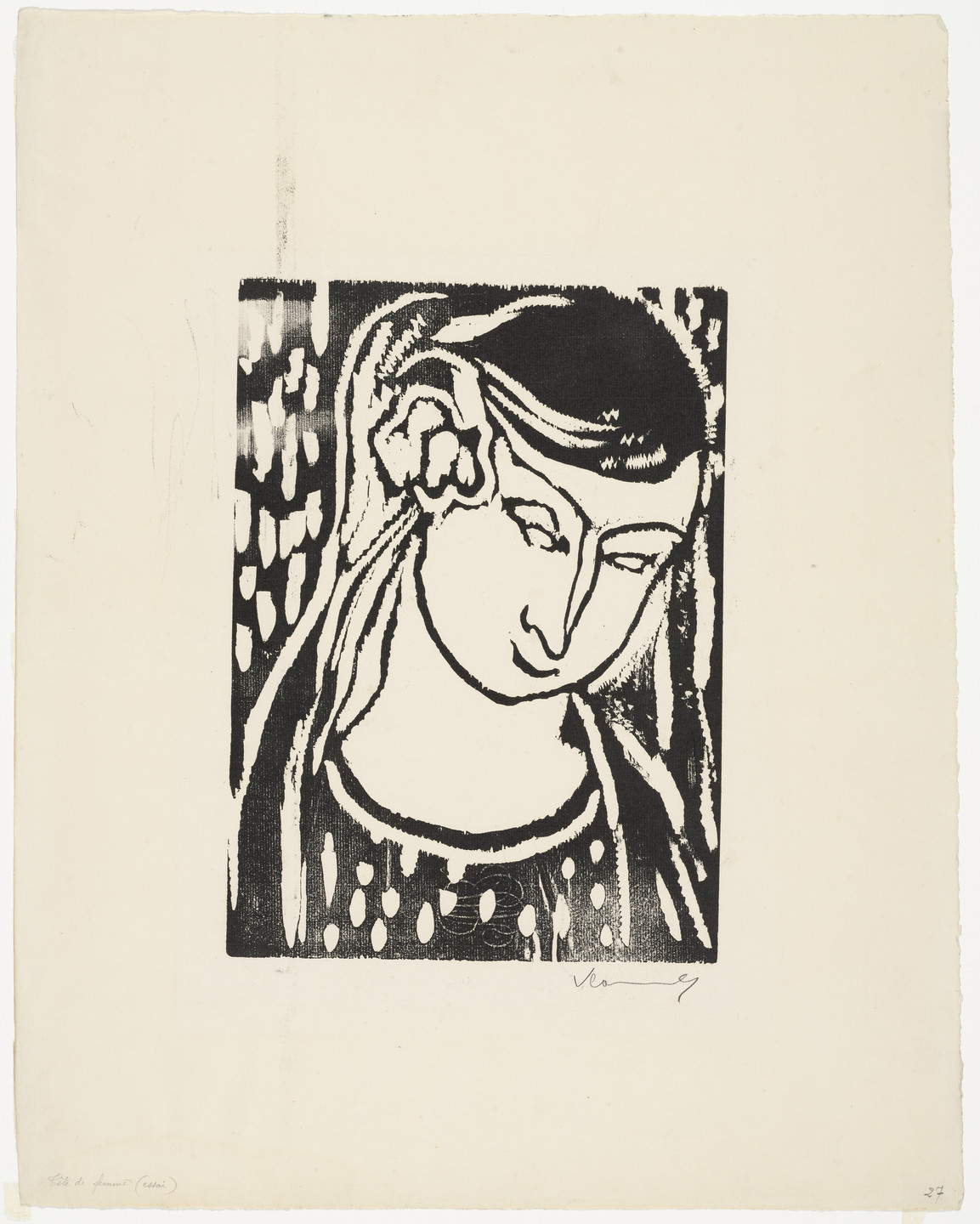 Maurice de Vlaminck. Head of a Young Girl. c. 1912