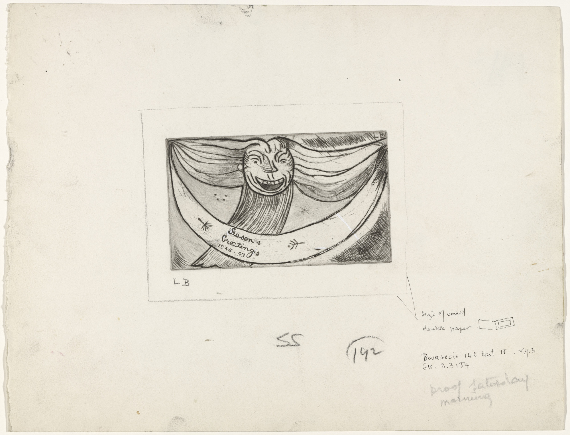 Louise Bourgeois. Greetings: Laughing Monster, version 1 of 2, state V of VIII