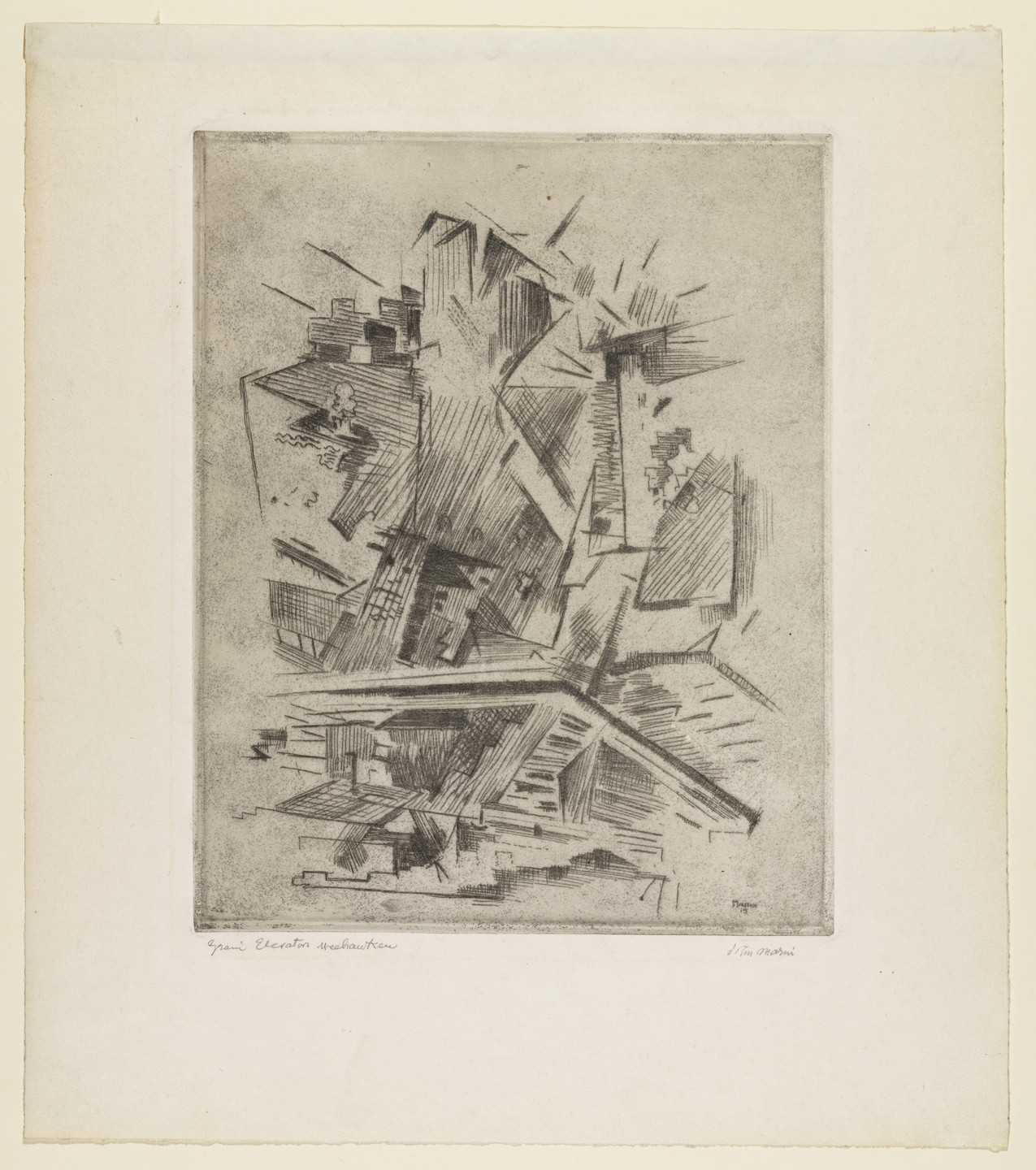 John Marin. Grain Elevator, Weehawken. 1915