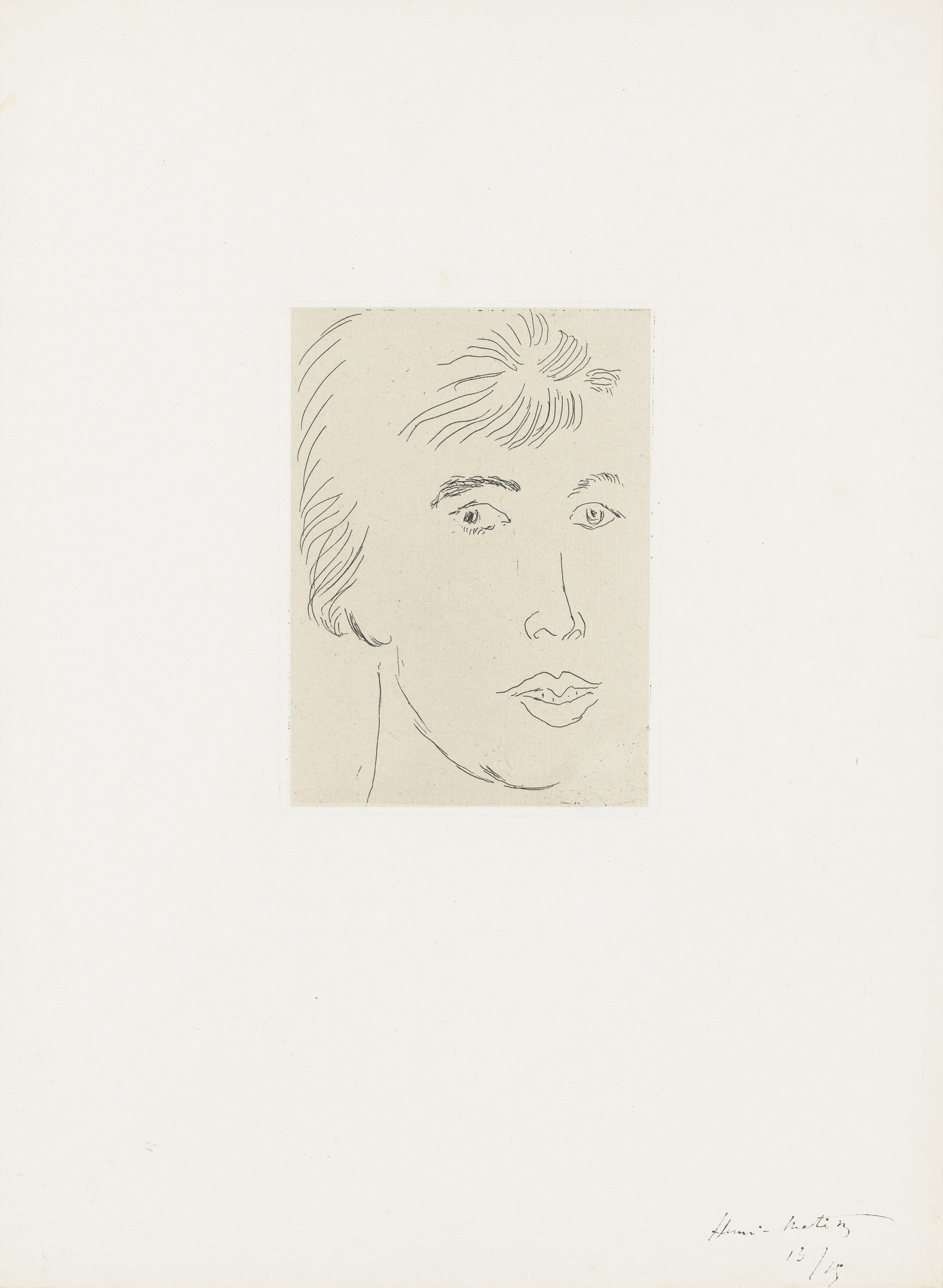 Henri Matisse. Josette Gris, Three-Quarters View (Josette Gris, visage de trois-quarts)