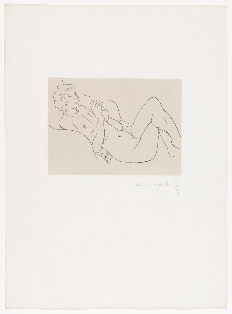Reclining Nude, Legs Bent, with a Necklace (Nu allongé, les jambres repliées, avec un collier)