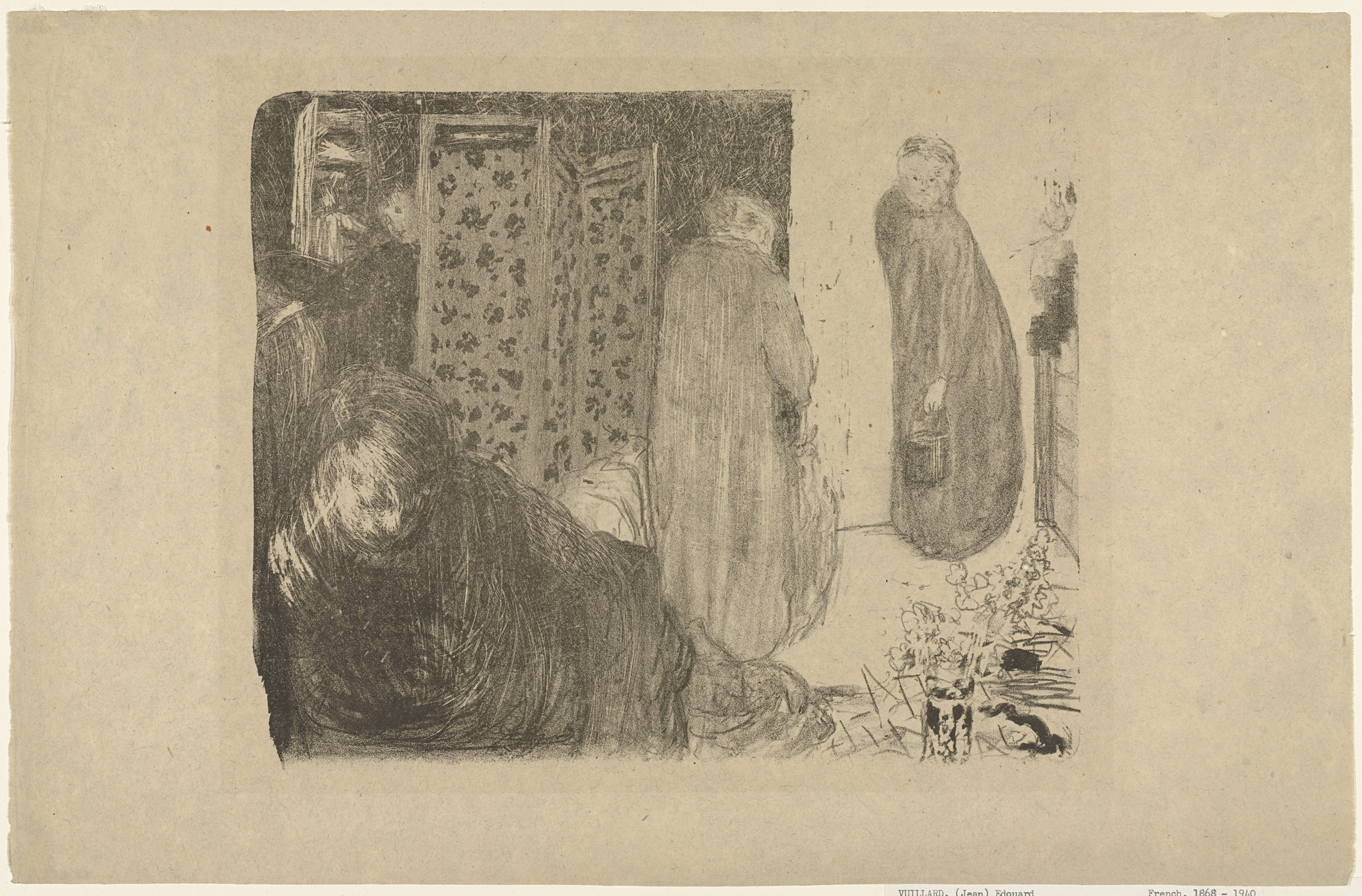 Édouard Vuillard. Interior with a Screen (L&#39;Intérieur au paravent). c. 1893