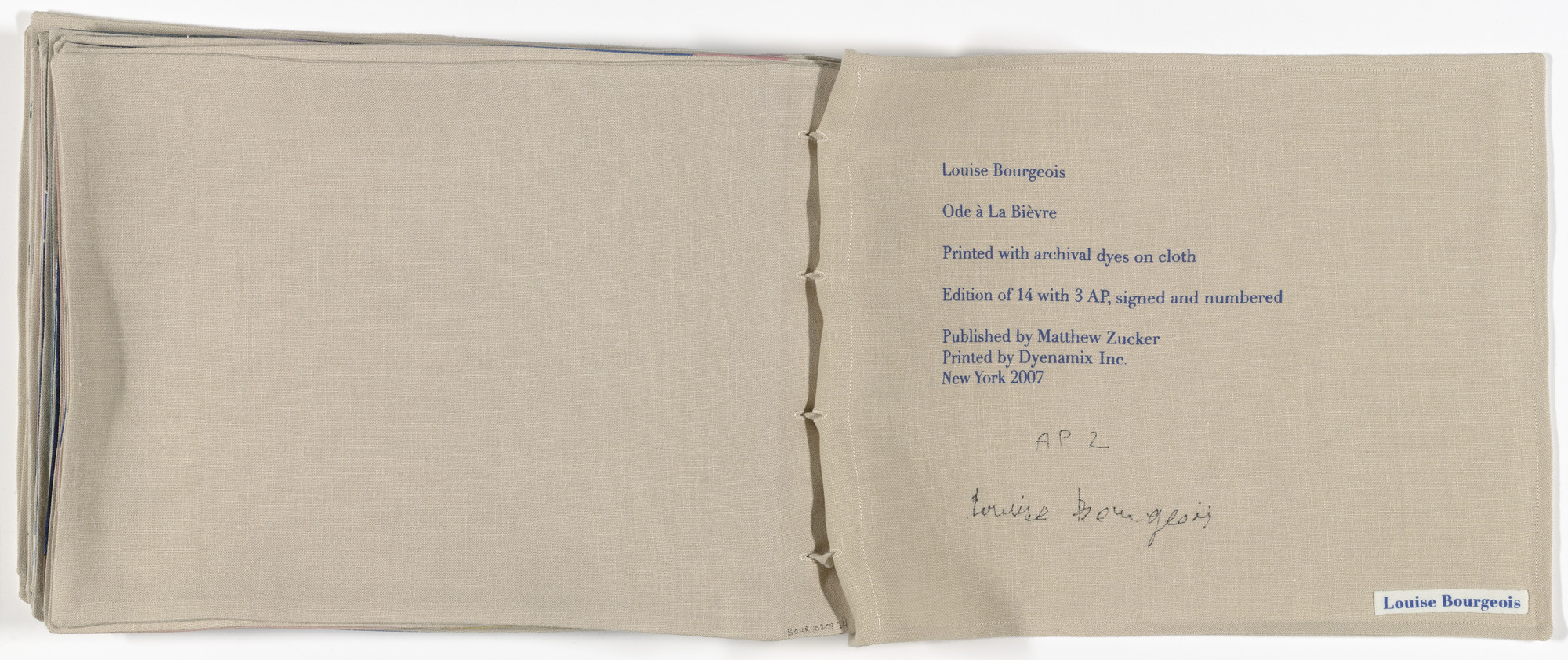 Louise Bourgeois. Ode à la Bièvre. 2007
