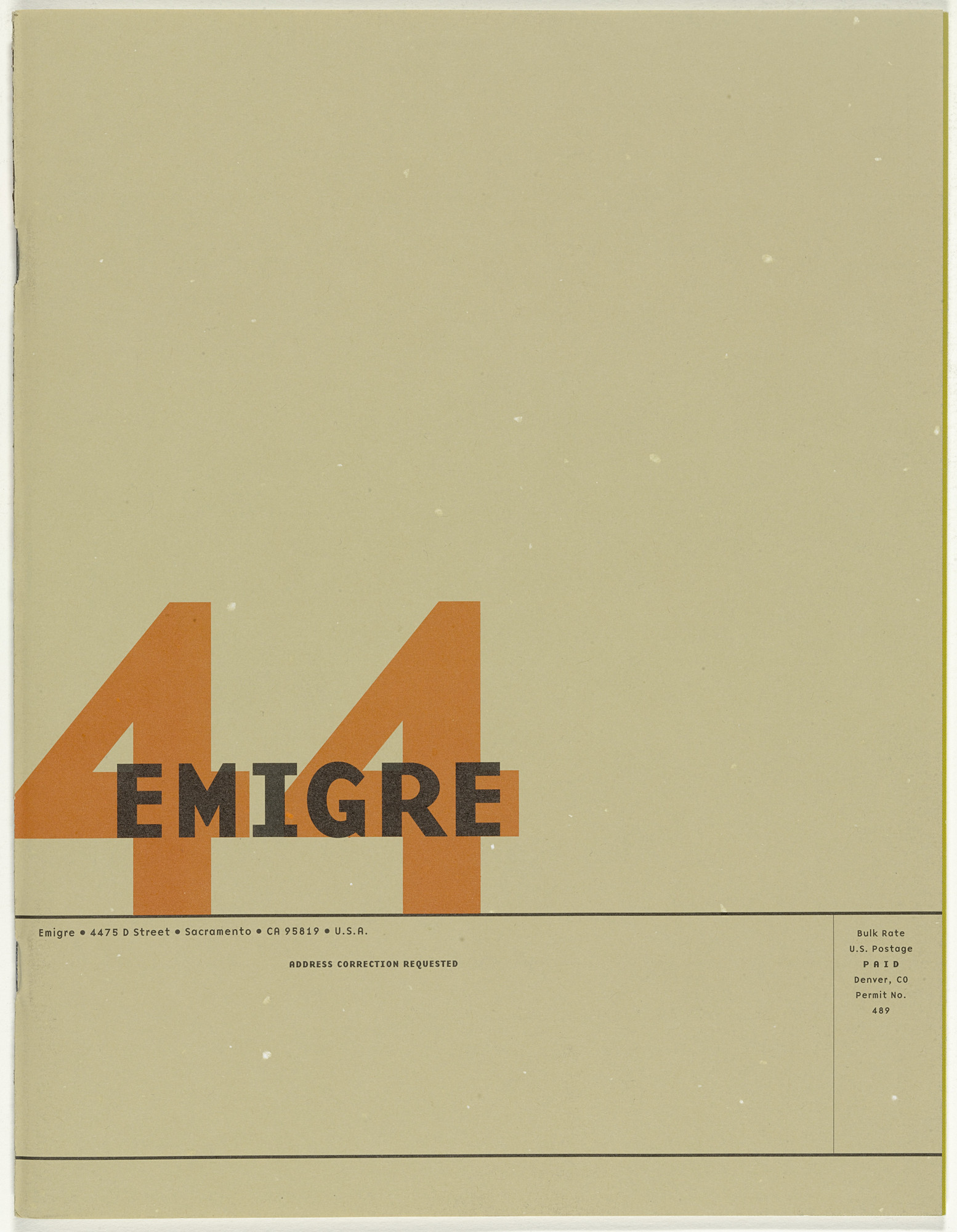Emigre Inc., Rudy VanderLans, Zuzana Licko. Emigre 44, Design as Content