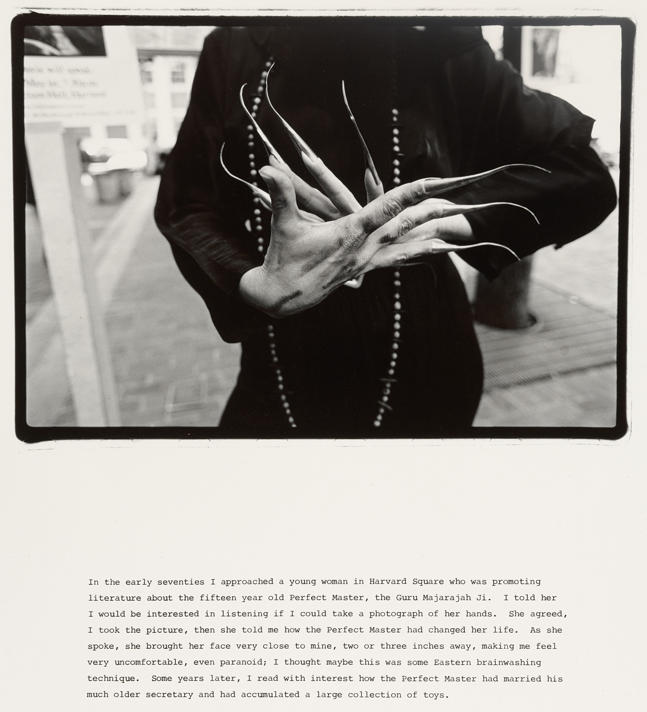 Antonio Mendoza. In the early seventies i approached a young woman in Harvard Square who was promoting literature about the fifteen year old perfect master the Guru Majarajah Ji. 1972