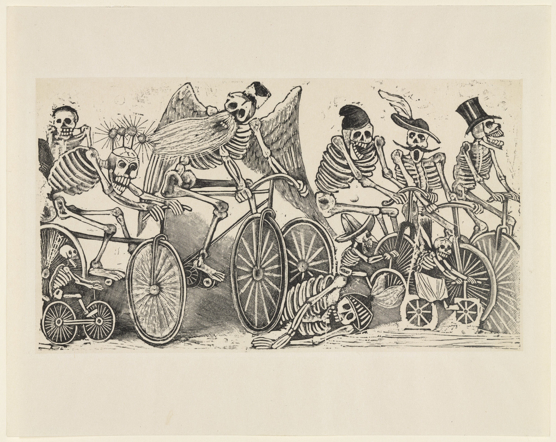 José-Guadalupe Posada. Calavera of the Cyclists (Calavera las biciletas). c. 1889-1895, reprinted later