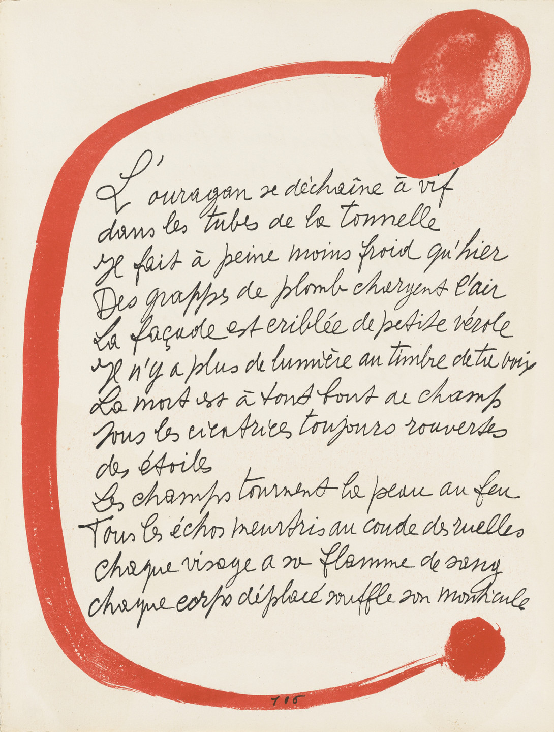 Pablo Picasso. In-text plate (page 106) from Le Chant des morts. 1945–48, published 1948