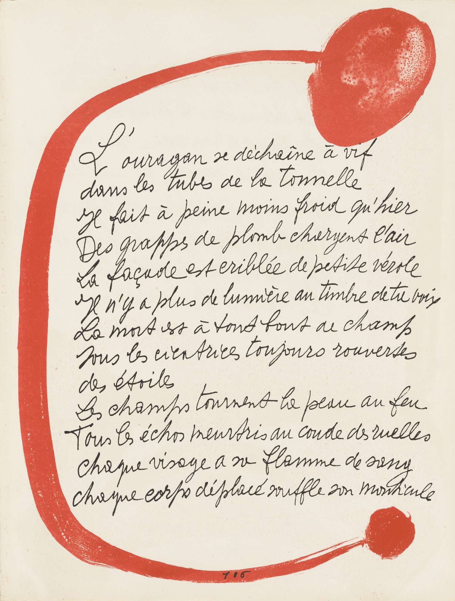 Pablo Picasso. In-text plate (page 106) from Le Chant des morts