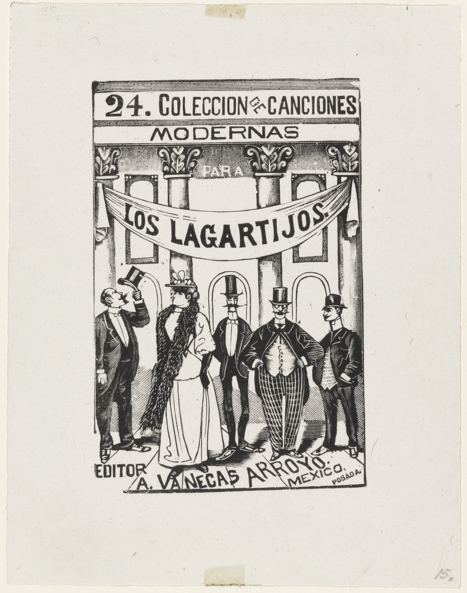 José Guadalupe Posada. The Dandies ( Los Lagartijos ) from 25 Prints of José Guadalupe Posada