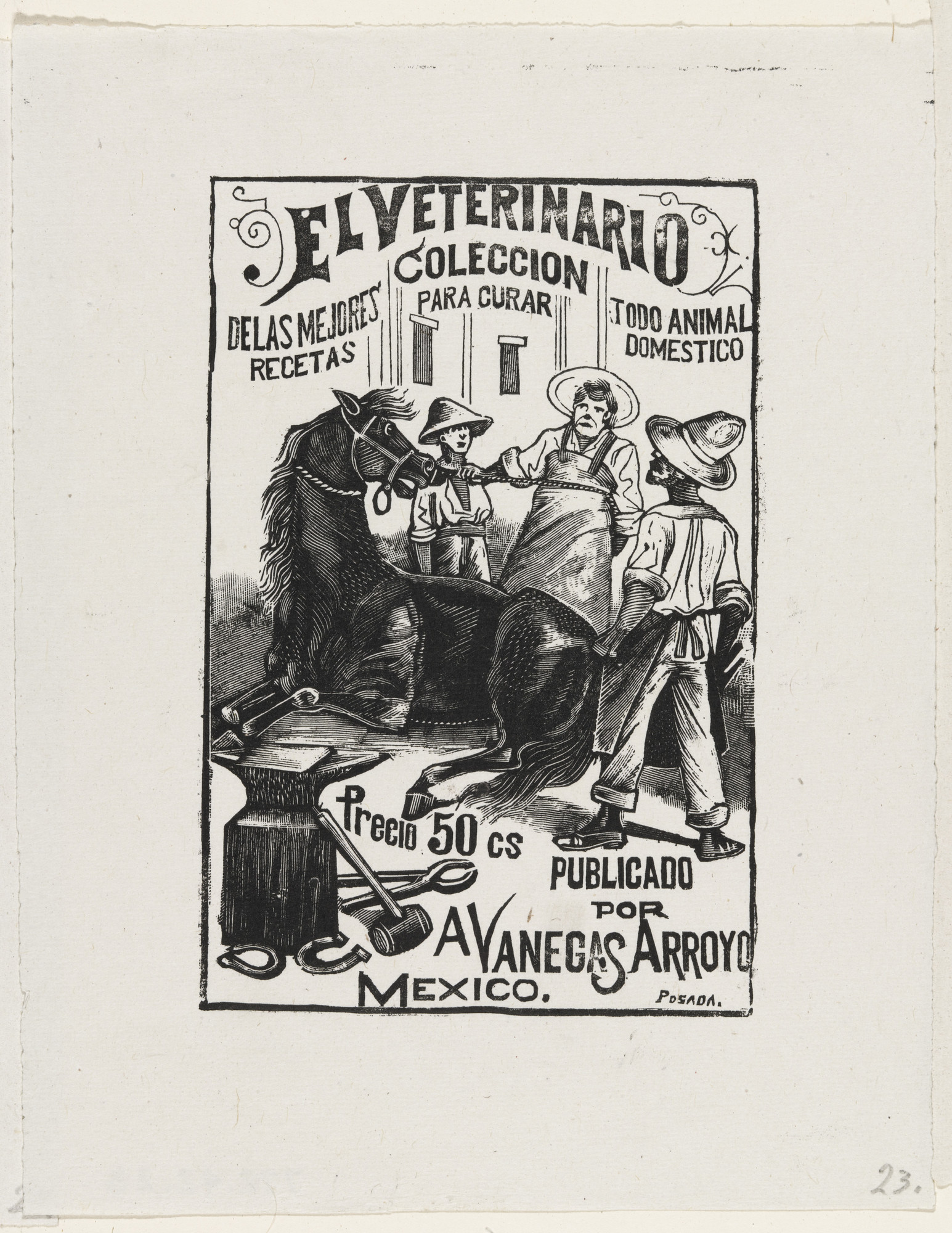 José Guadalupe Posada. The Veterinarian (El Veterinario) from 25 Prints of José Guadalupe Posada