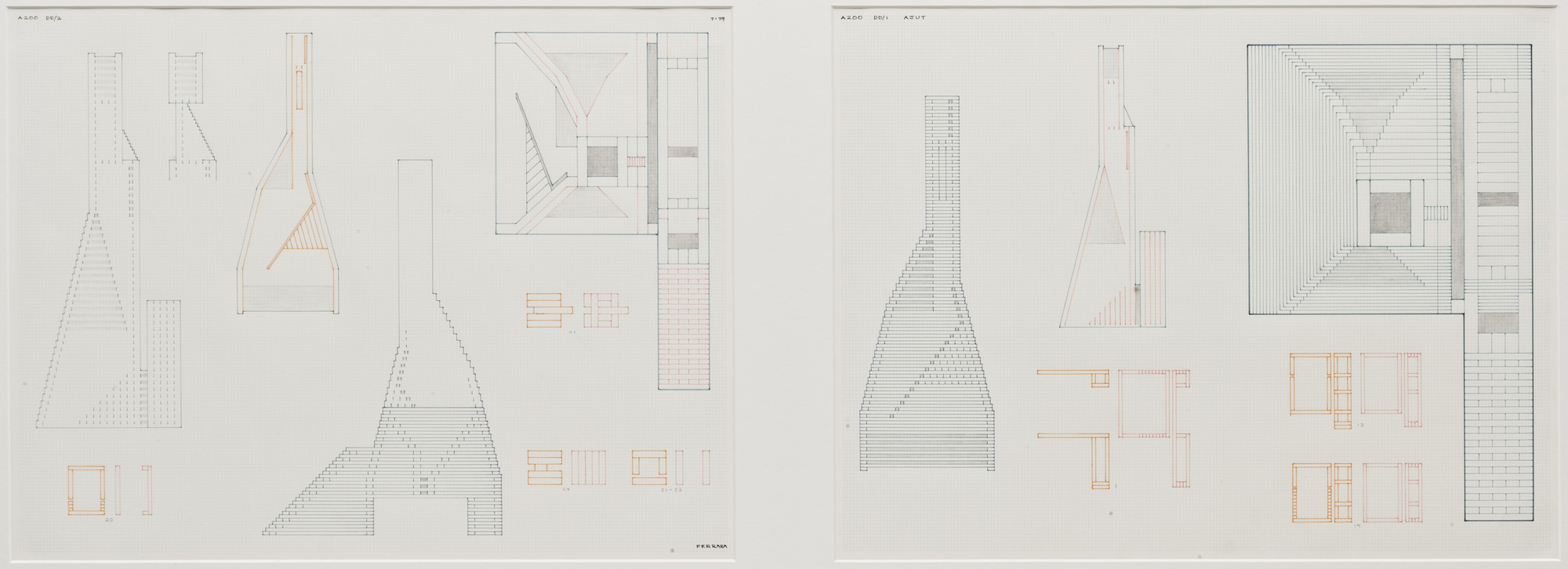 Jackie Ferrara. Drawing for A200 AJUT. 1979
