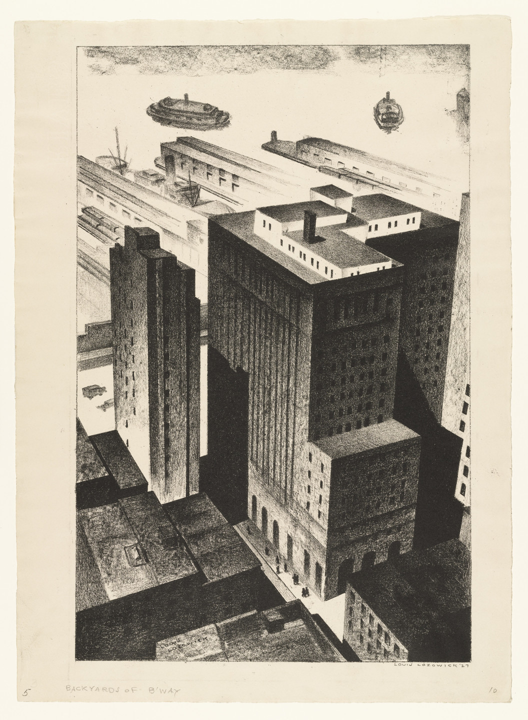 Louis Lozowick. Backyards of Broadway. 1926, dated 1927