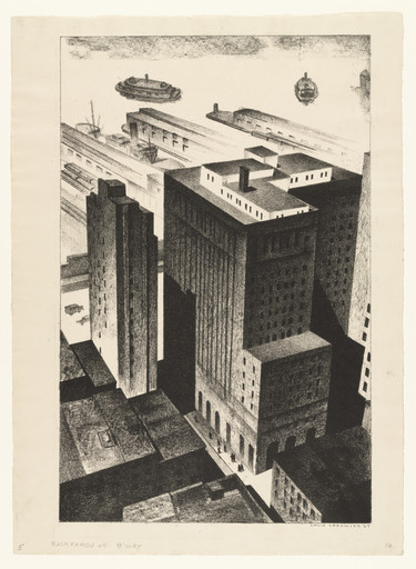 Louis Lozowick. Backyards of Broadway. 1926, dated 1927