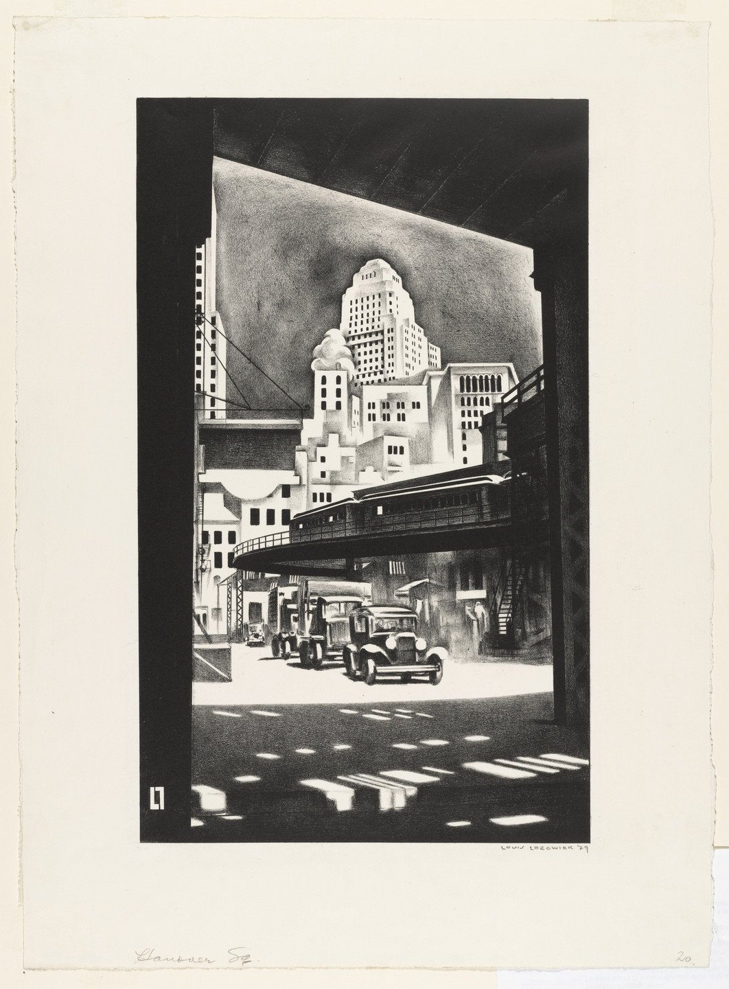 Louis Lozowick. Hanover Square. 1929