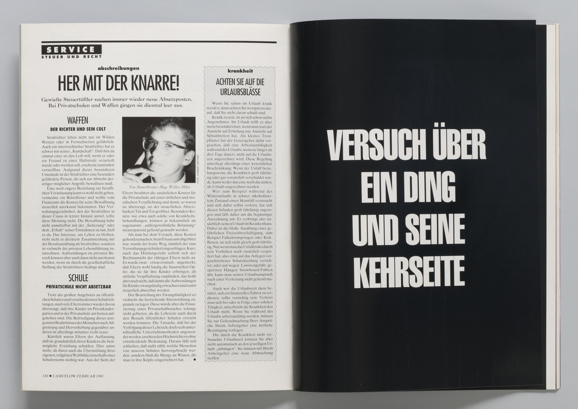 Various Artists, Heimo Zobernig, Clegg and Guttmann, Christian Philipp Müller, Mark Dion, Werner Büttner, Michael Krebber, Thomas Locher, Stephen Prina, Fareed Armaly, Andrea Fraser. Untitled from the Museum in Progress project The Message as Medium. (magazine published: October 1990 through September 1991)