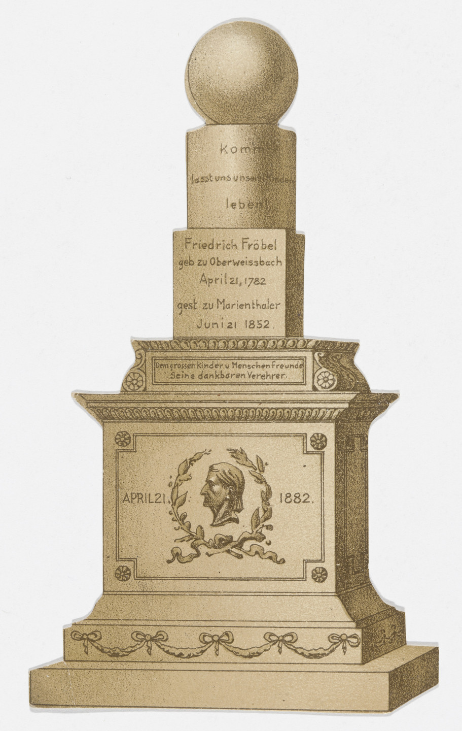 Unknown artist. Trade card (Kindergarten material based on the educational theories of Friedrich Froebel). c.1890
