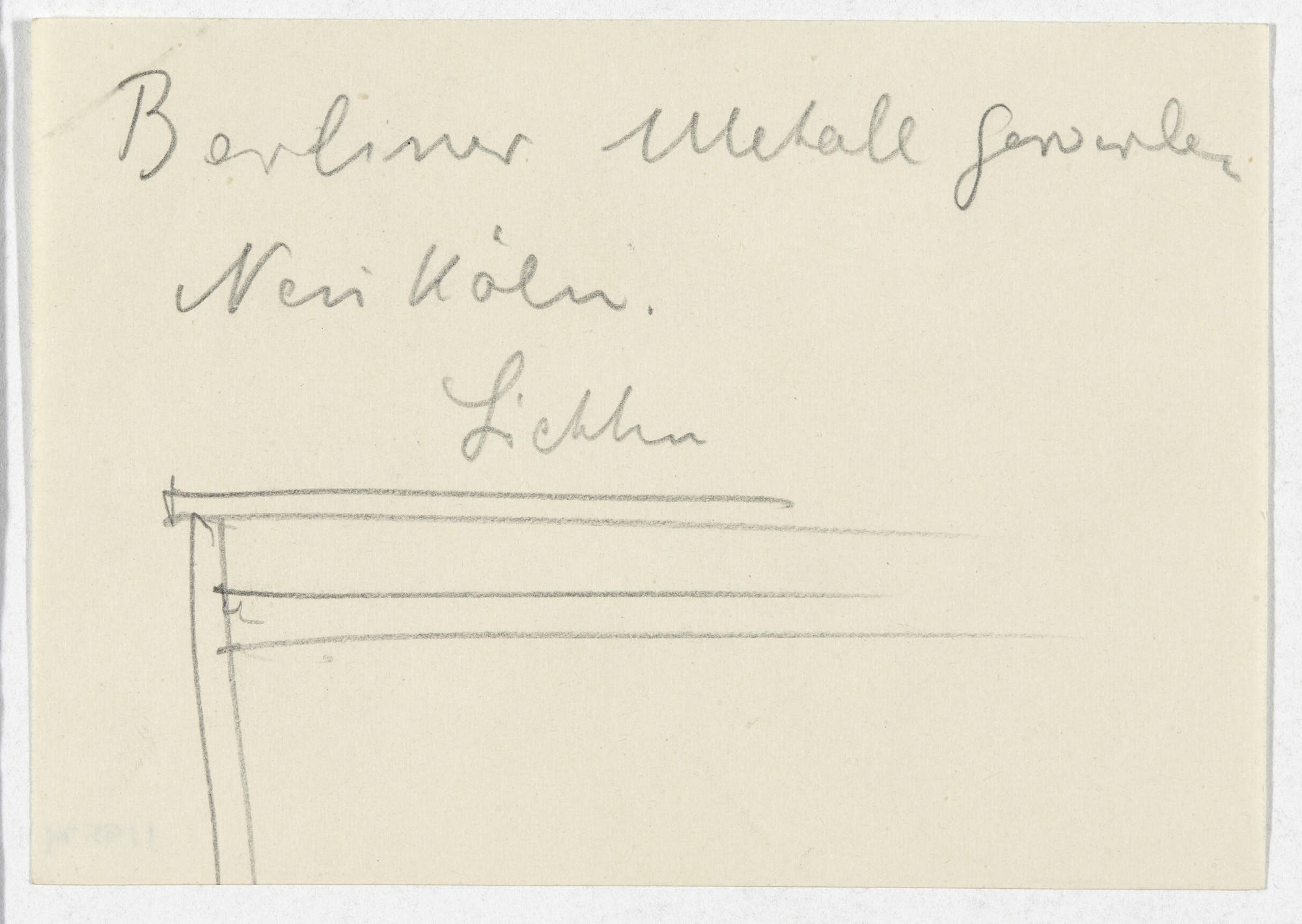 Ludwig Mies van der Rohe. Table Detail (Elevation sketch)