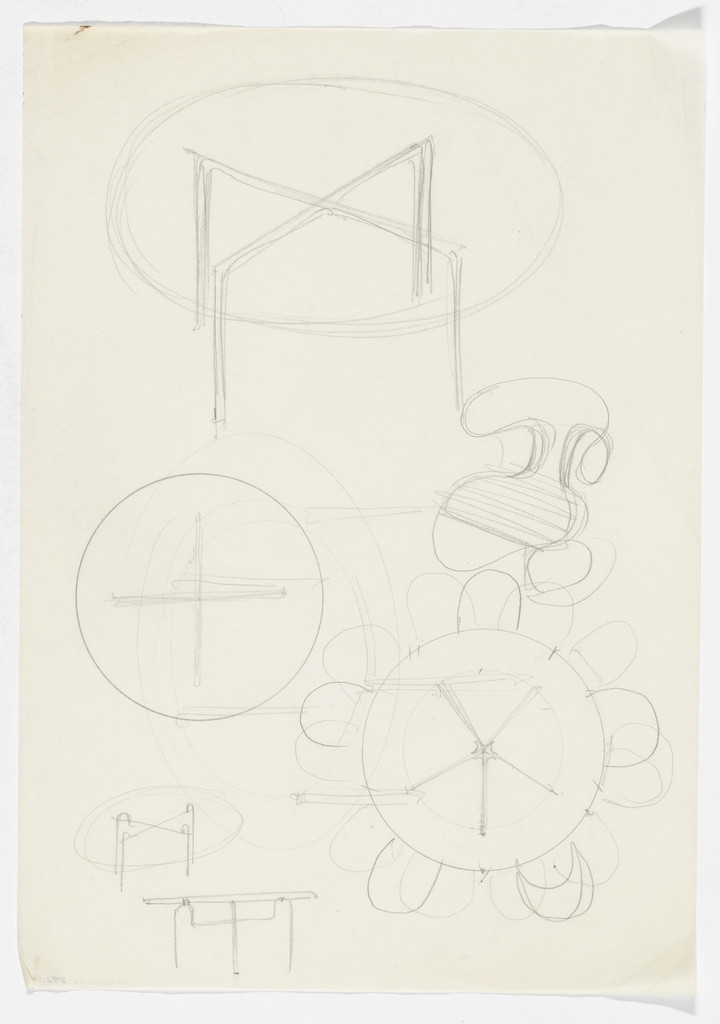 Table (Perspective sketches, elevation sketches)