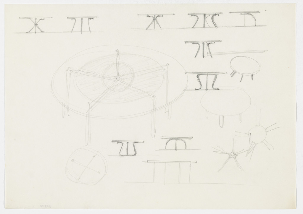 Tables (Perspective sketches, elevation sketches)