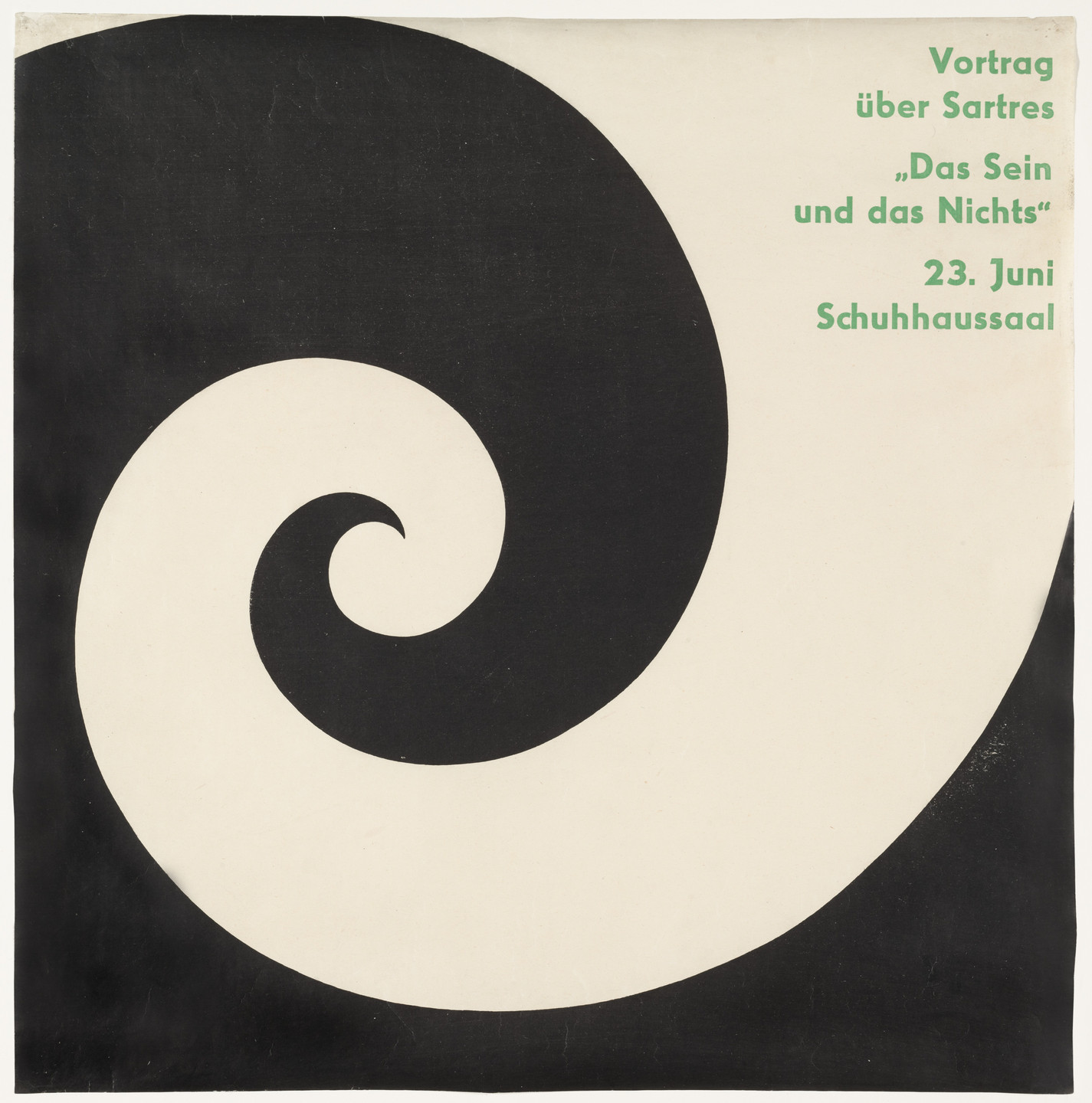 Otl Aicher (also known as Otto Aicher). Vortrag über Sartres &#34;Das Sein und Das Nichts&#34;. c. 1950