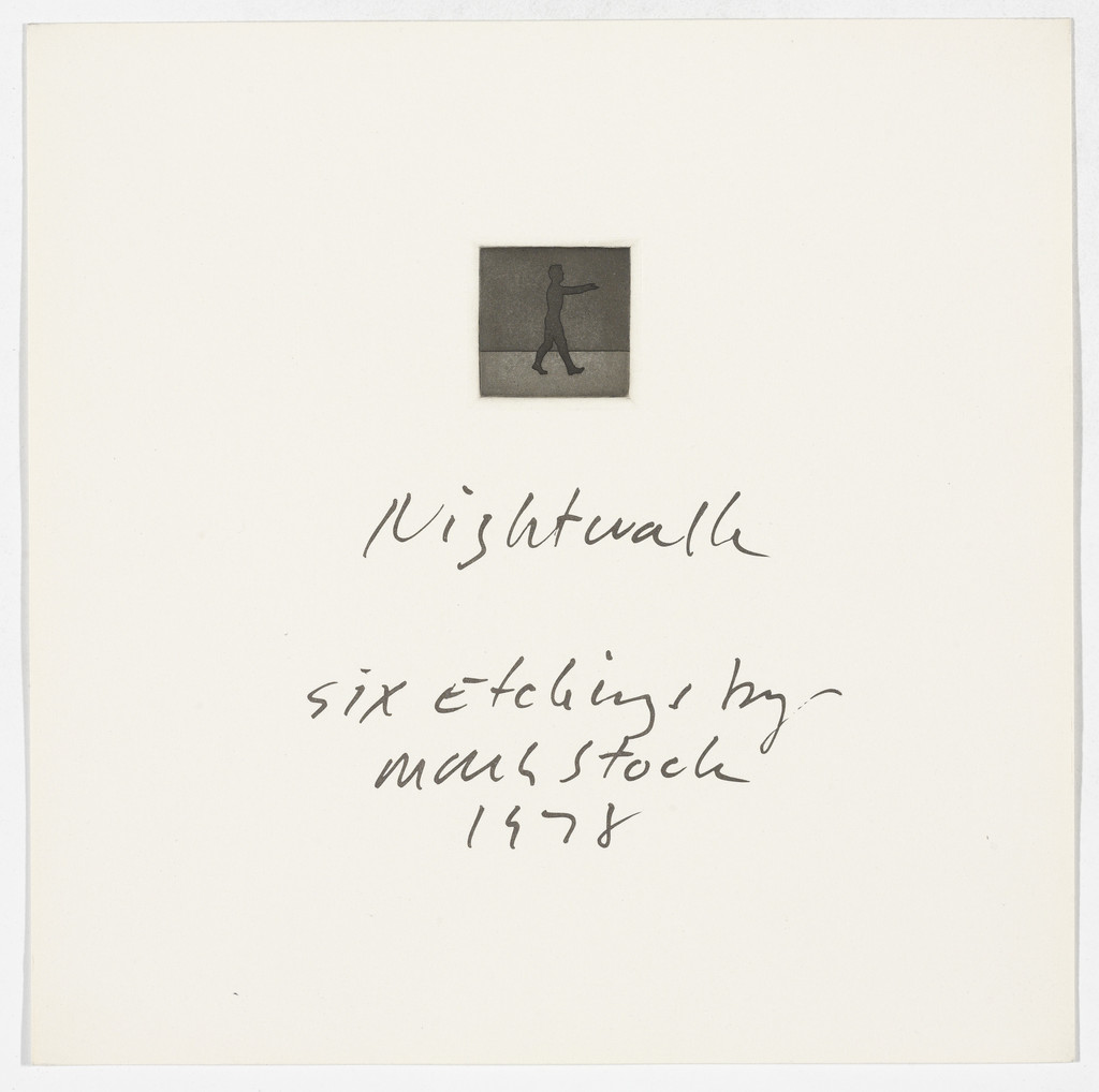 Title page from the portfolio Nightwalk, Mark Stock, 1978