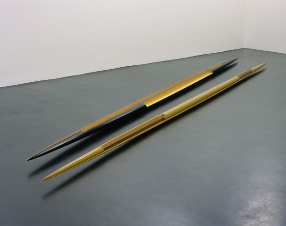 Isa Genzken. Rot-gelb-schwarzes Doppelellipsoid &#39;Zwilling&#39; (Red-Yellow-Black Double Ellipsoid &#34;Twin&#34;). 1982