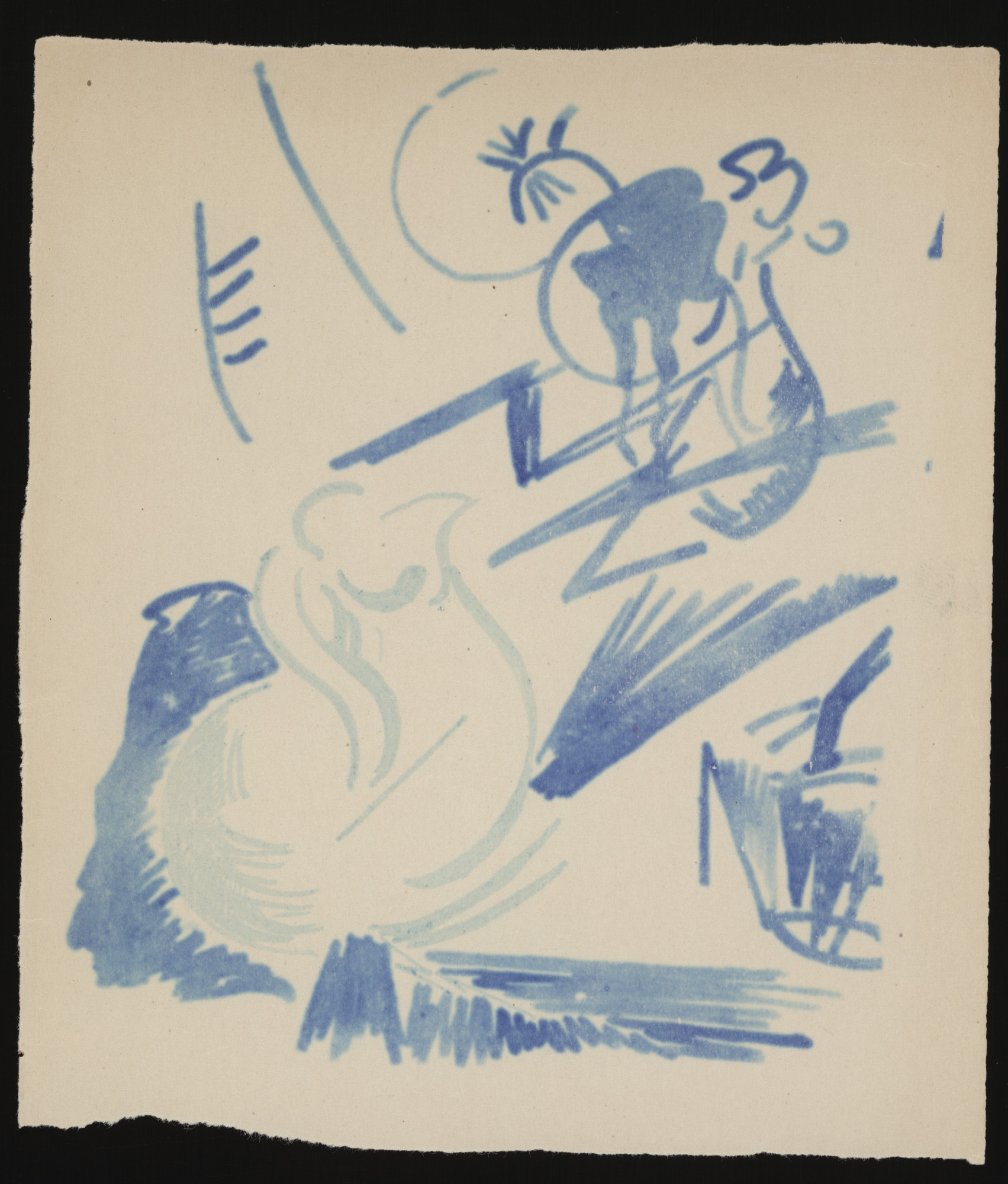 Olga Rozanova. Plate (folio 13) from Te li le