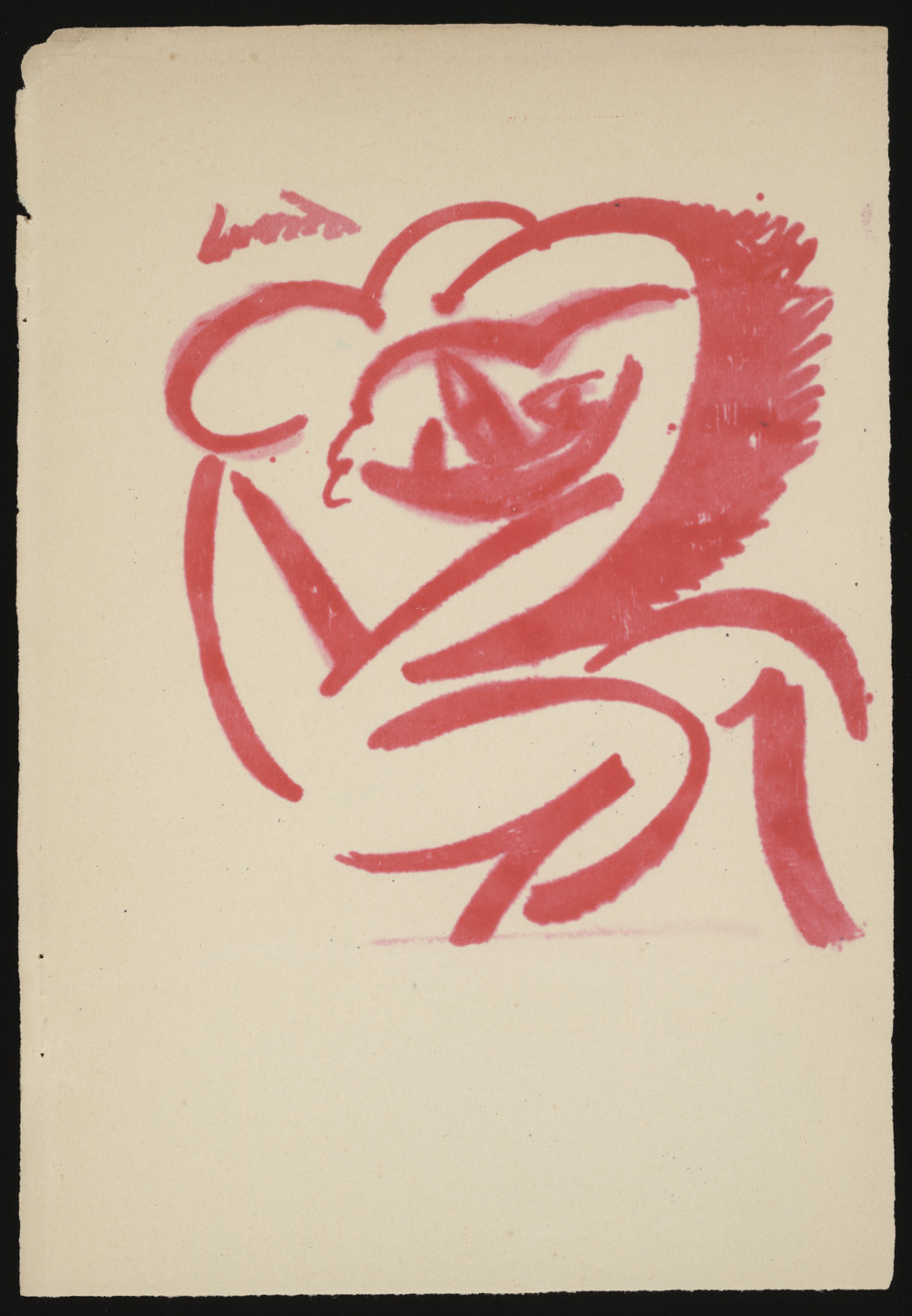 Olga Rozanova. Plate (folio 14) from Te li le. 1914