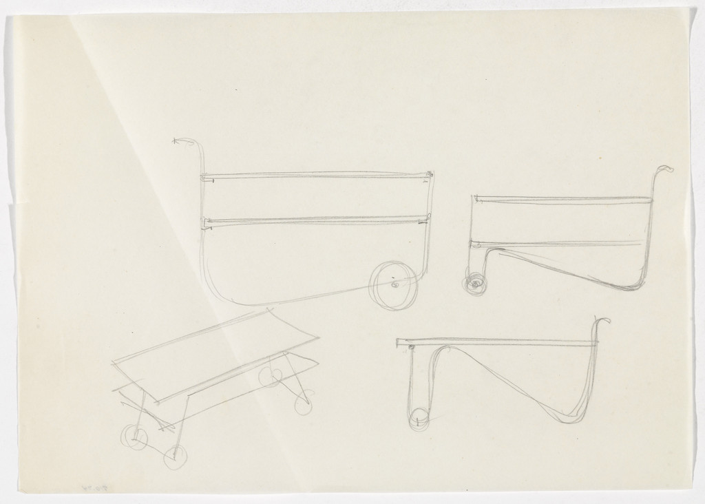Serving Carts (Elevation sketches, perspective sketch)