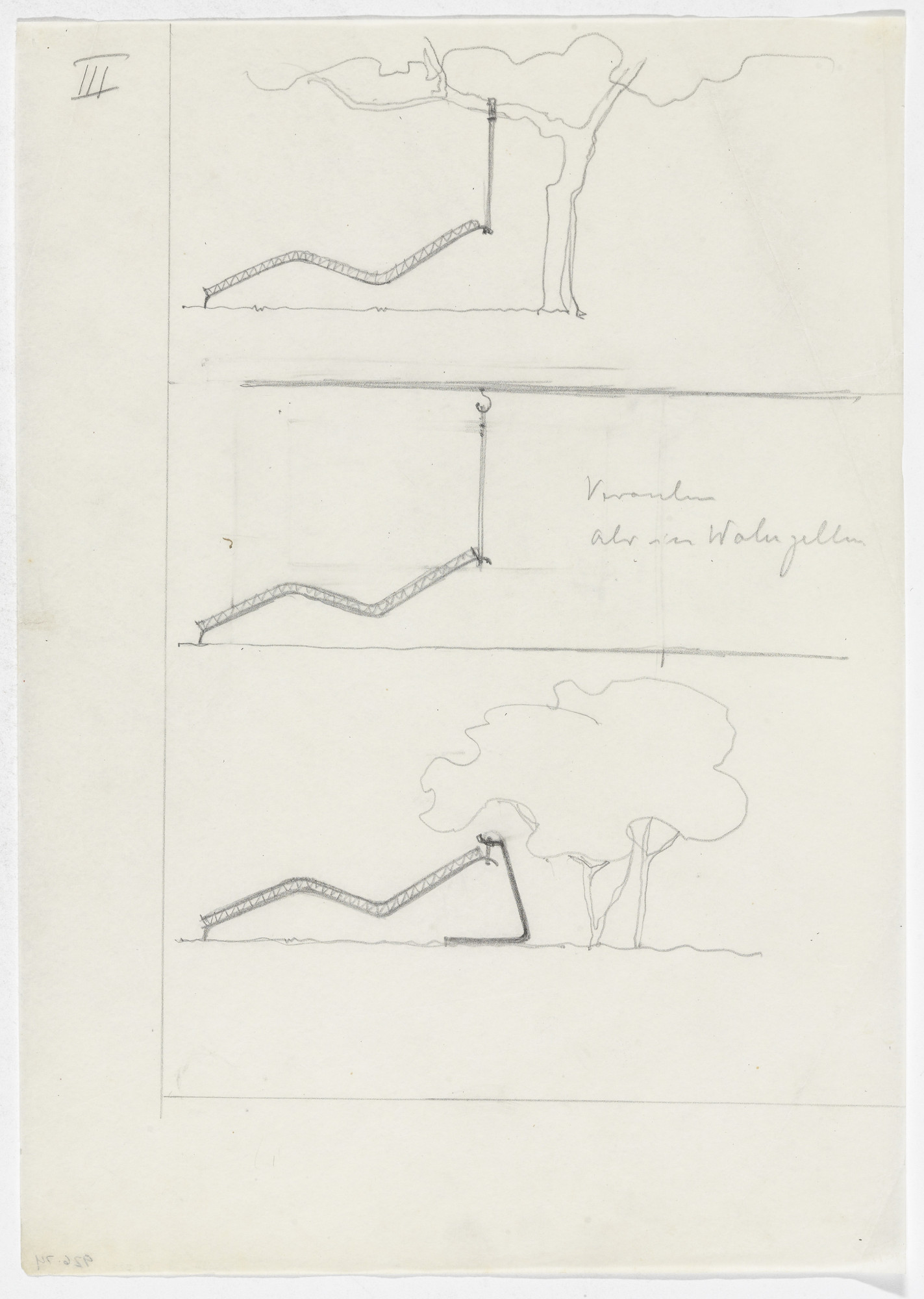 Ludwig Mies van der Rohe. Reclining Frames (Elevation sketches)