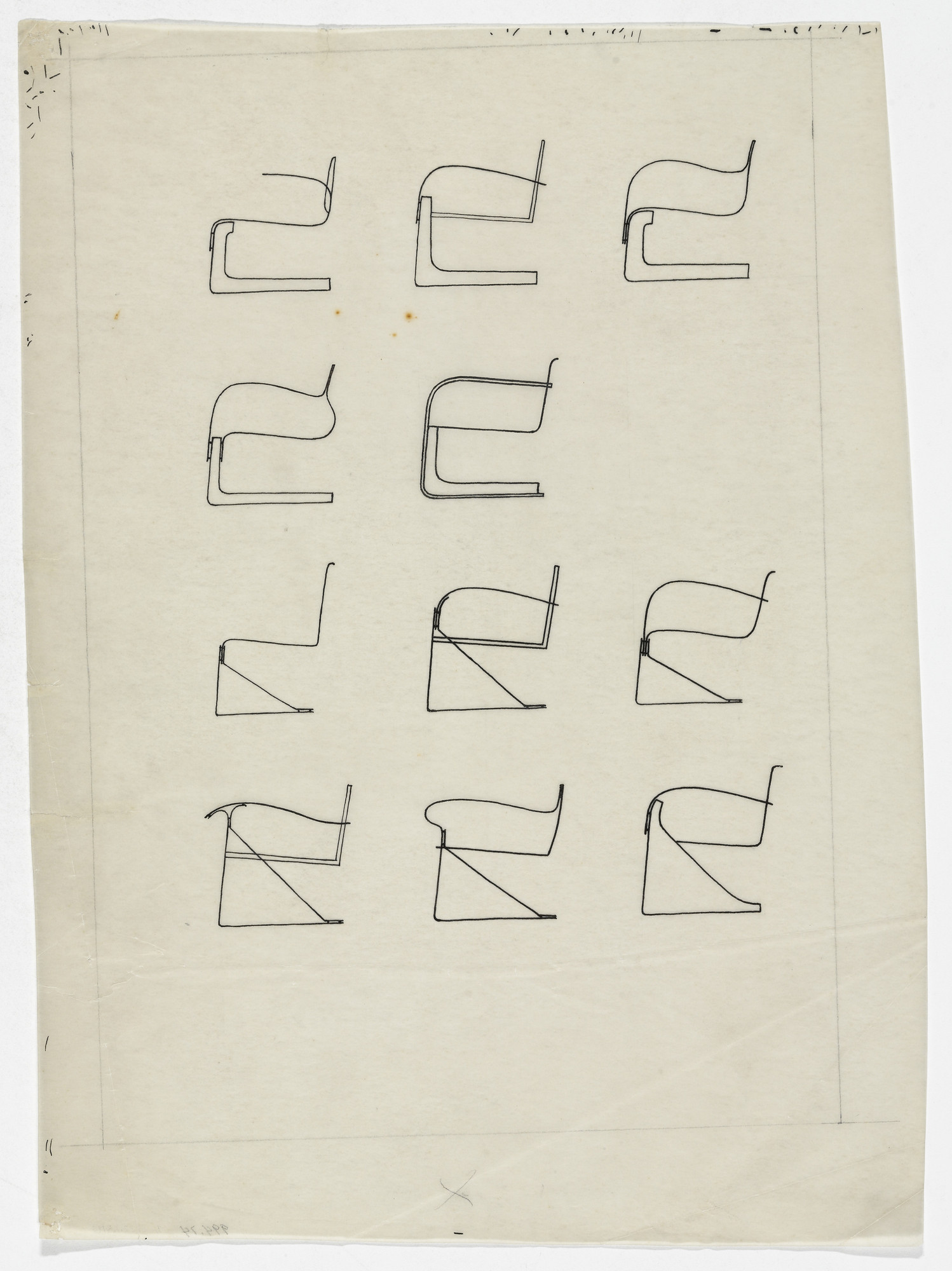 Ludwig Mies van der Rohe. Chairs with Arms (Elevations)