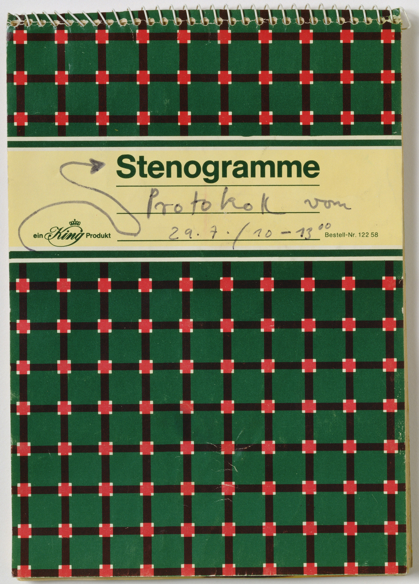 Sigmar Polke. Log from July 29 / 10:00 a.m.–1:00 p.m. (Protokoll vom 29.7. / 10–13:00)