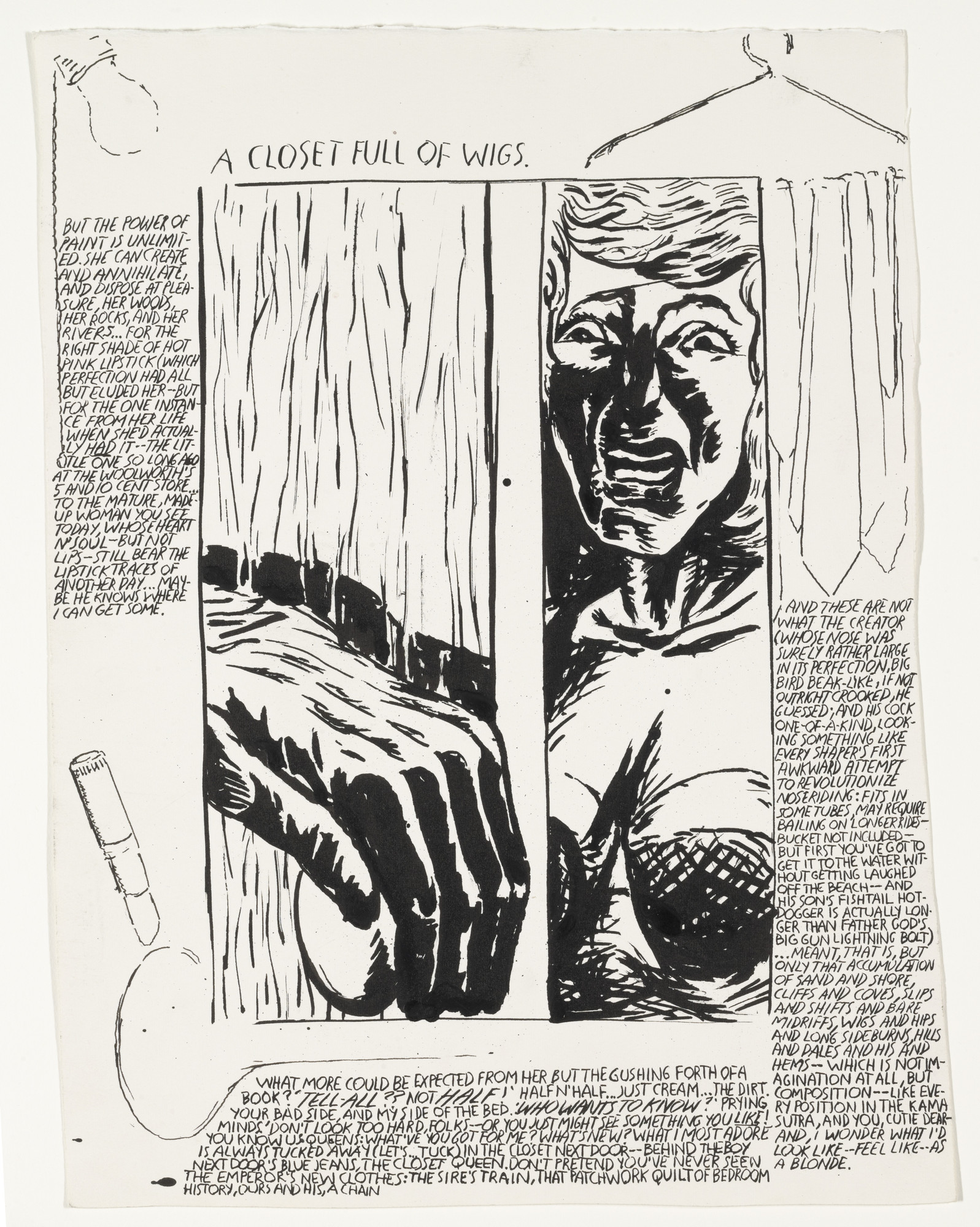 Raymond Pettibon No Title A Closet Full Of Wigs 1992 Moma