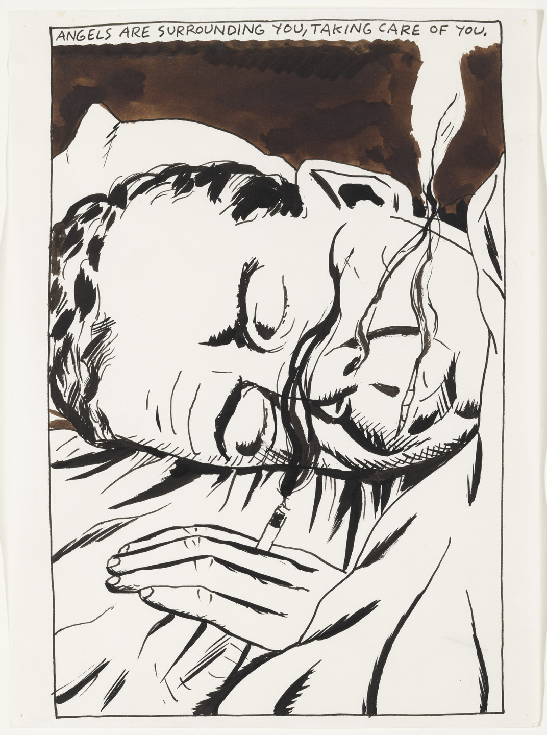 Raymond Pettibon. No Title (Angels are surrounding...). 1985