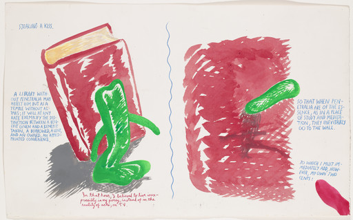 Raymond Pettibon. No Title (Stealing a kiss...). 1999