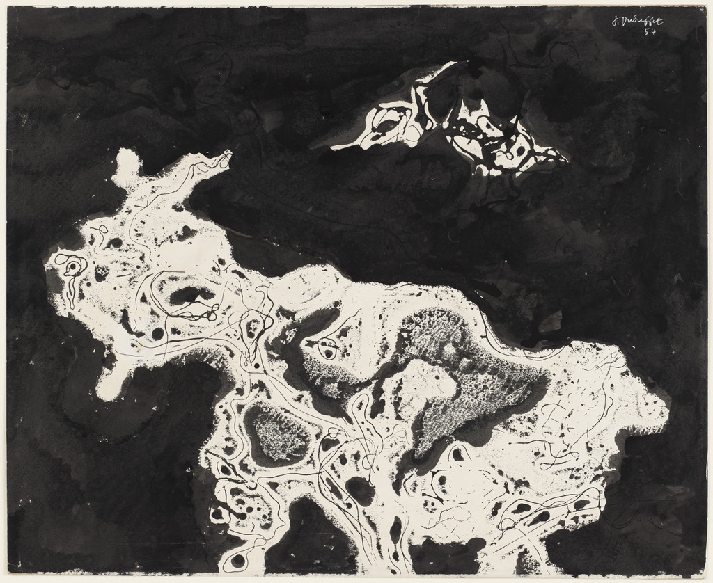 Goat with a Bird (Chèvre à l'oiseau), Jean Dubuffet, 1954, Ink transfer and ink on paper
